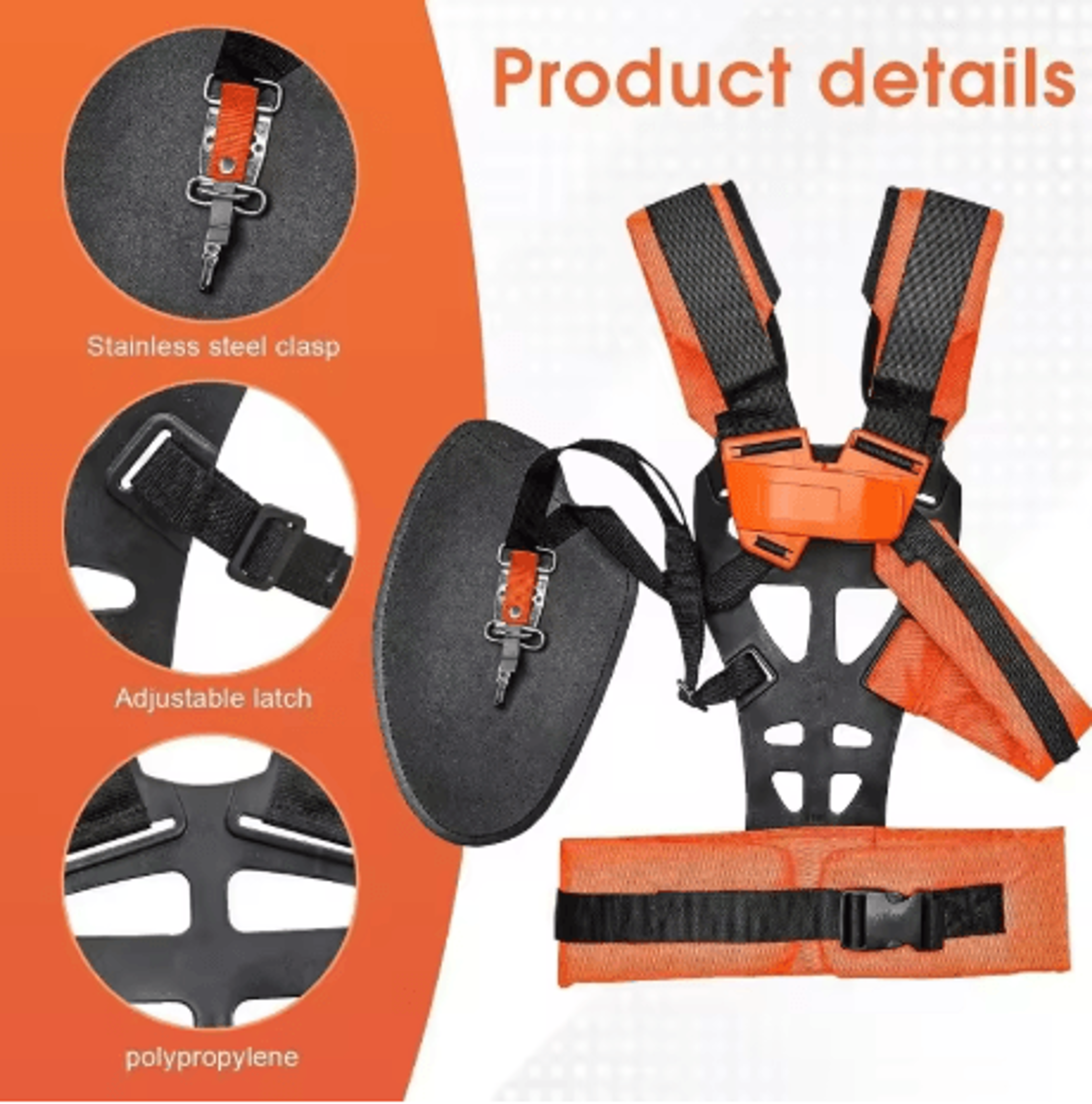 Double Shoulder Trimmer Strap Thickened Padded Harness For Weed Eater And Grasscutter 5