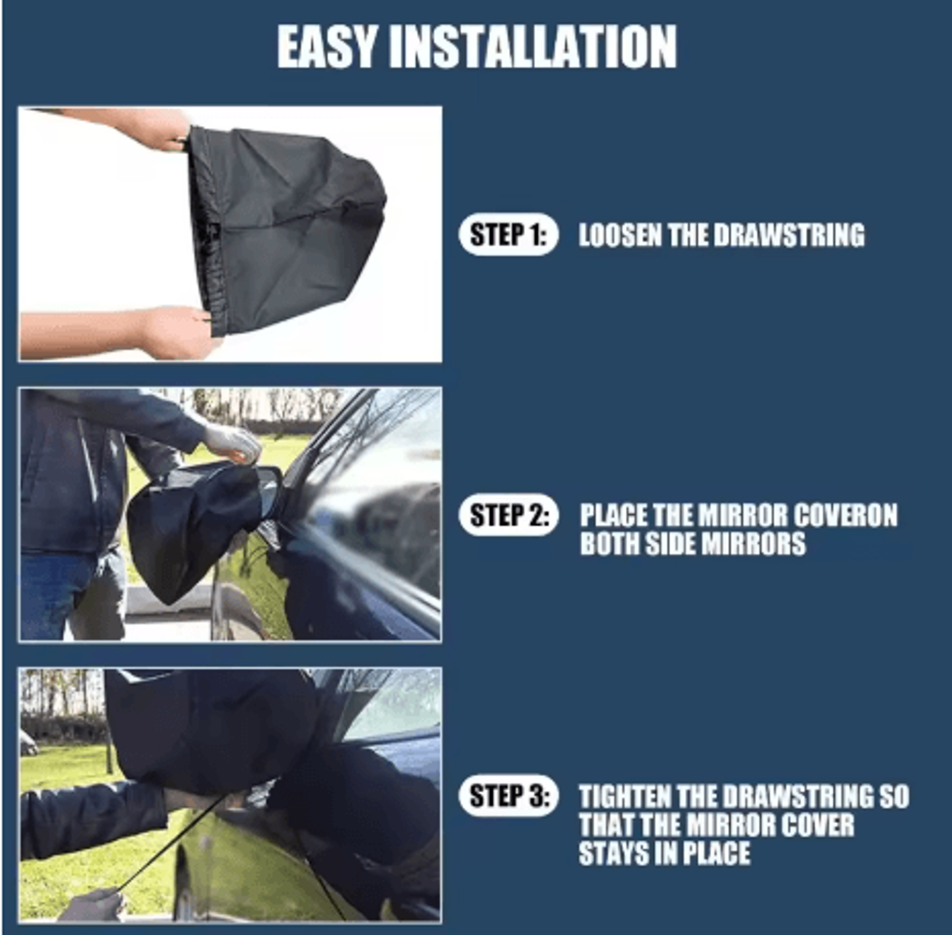 Car Rearview Mirror Protective Cover Dustproof  Waterproof Side Mirror Back Cover 1