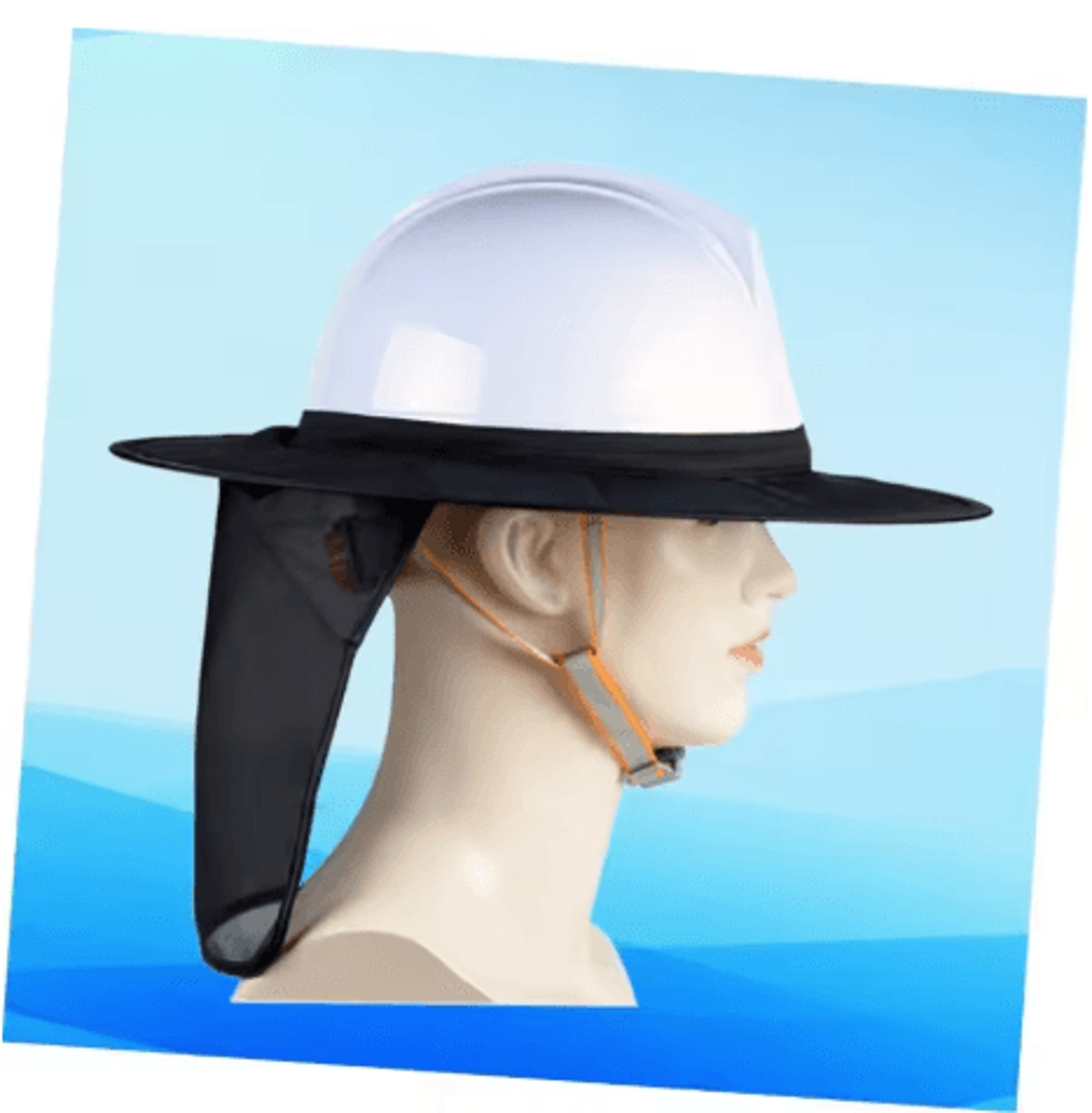 High Visibility Safety Helmet Sun Visor Reflective Outdoor Head And Neck Protector 6