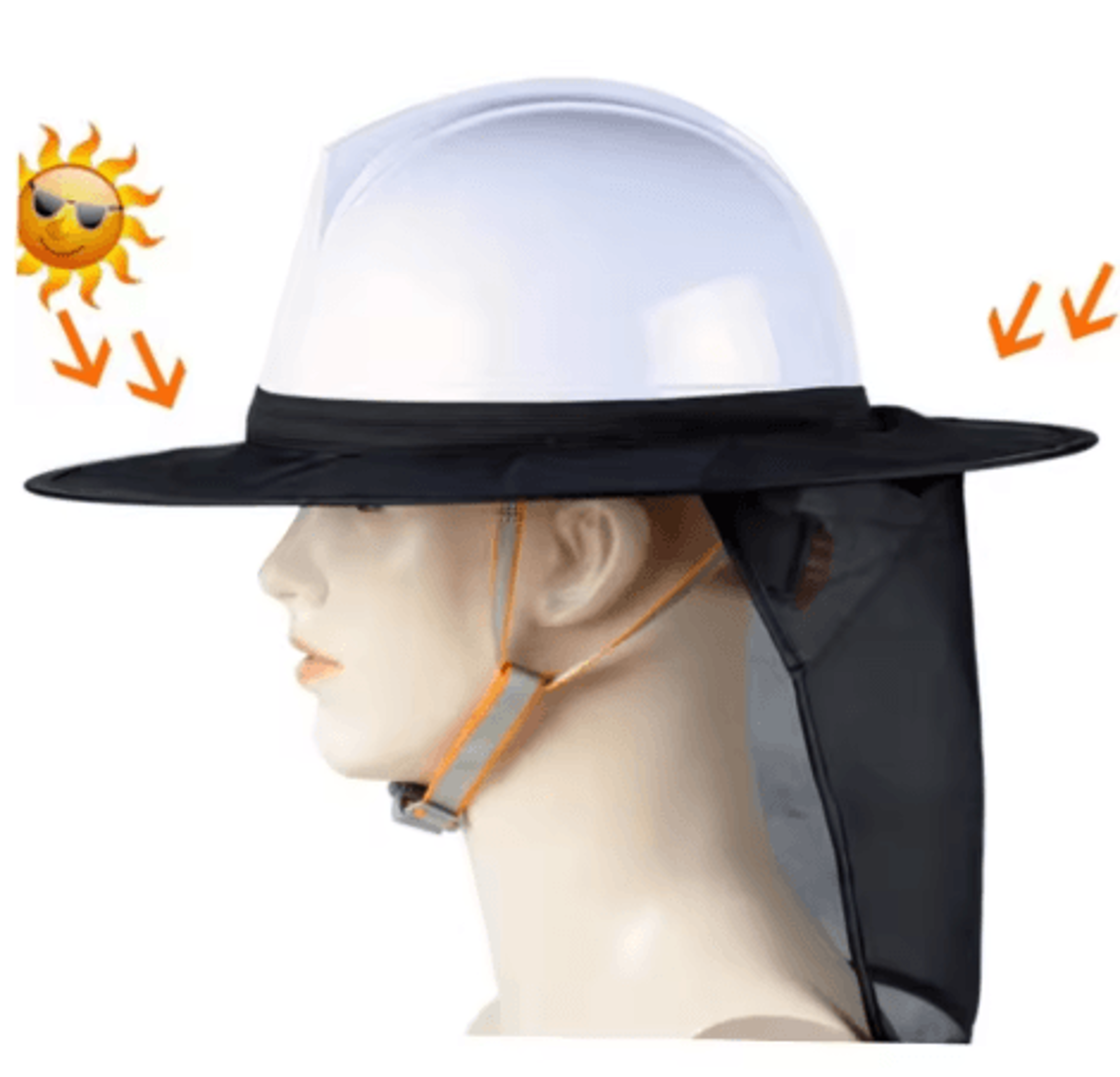 High Visibility Safety Helmet Sun Visor Reflective Outdoor Head And Neck Protector 7