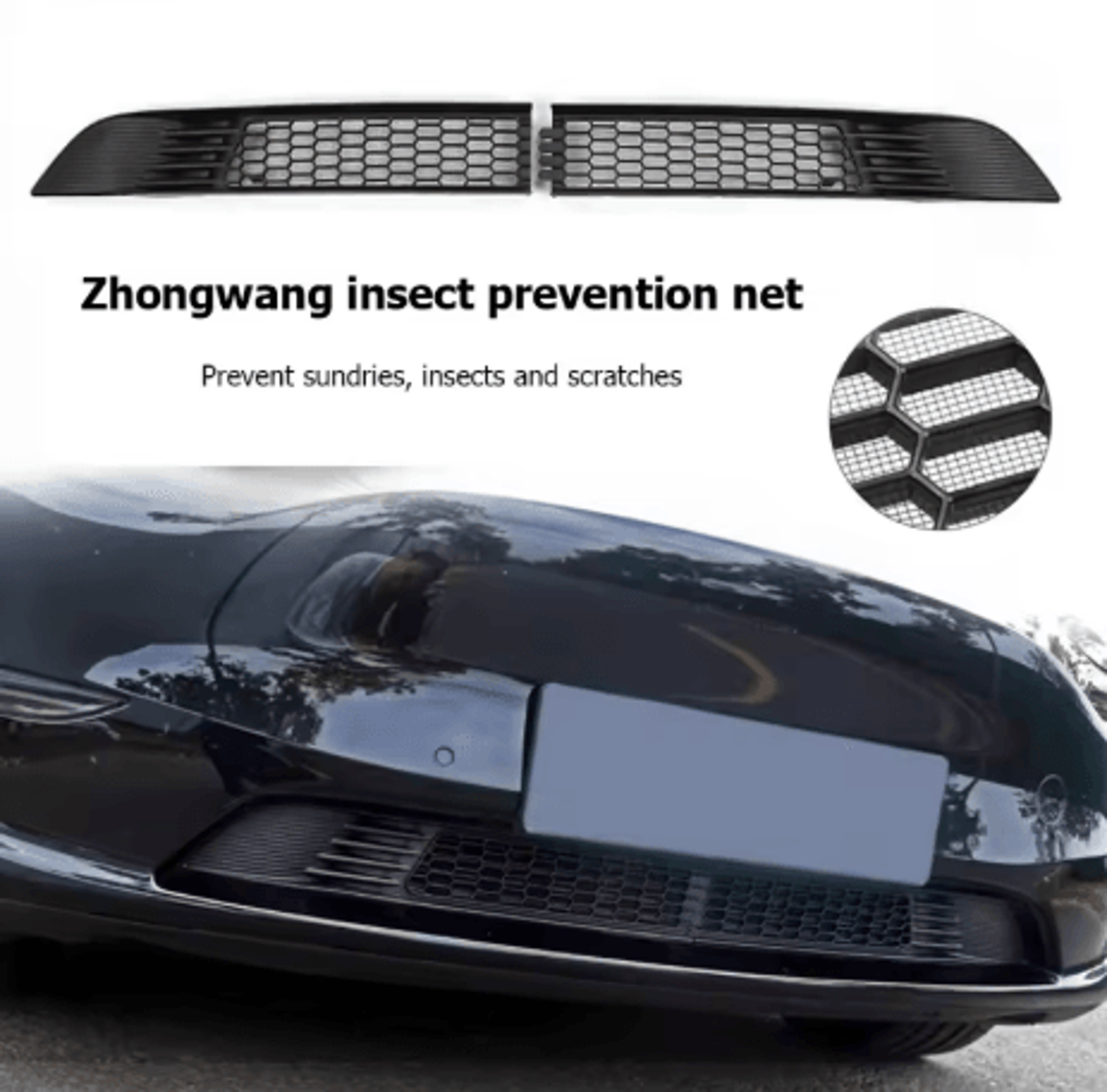 Front Hood Ventilation Grille For Tesla Model 3 And Model Y Radiator Protective Bumper Grill 5
