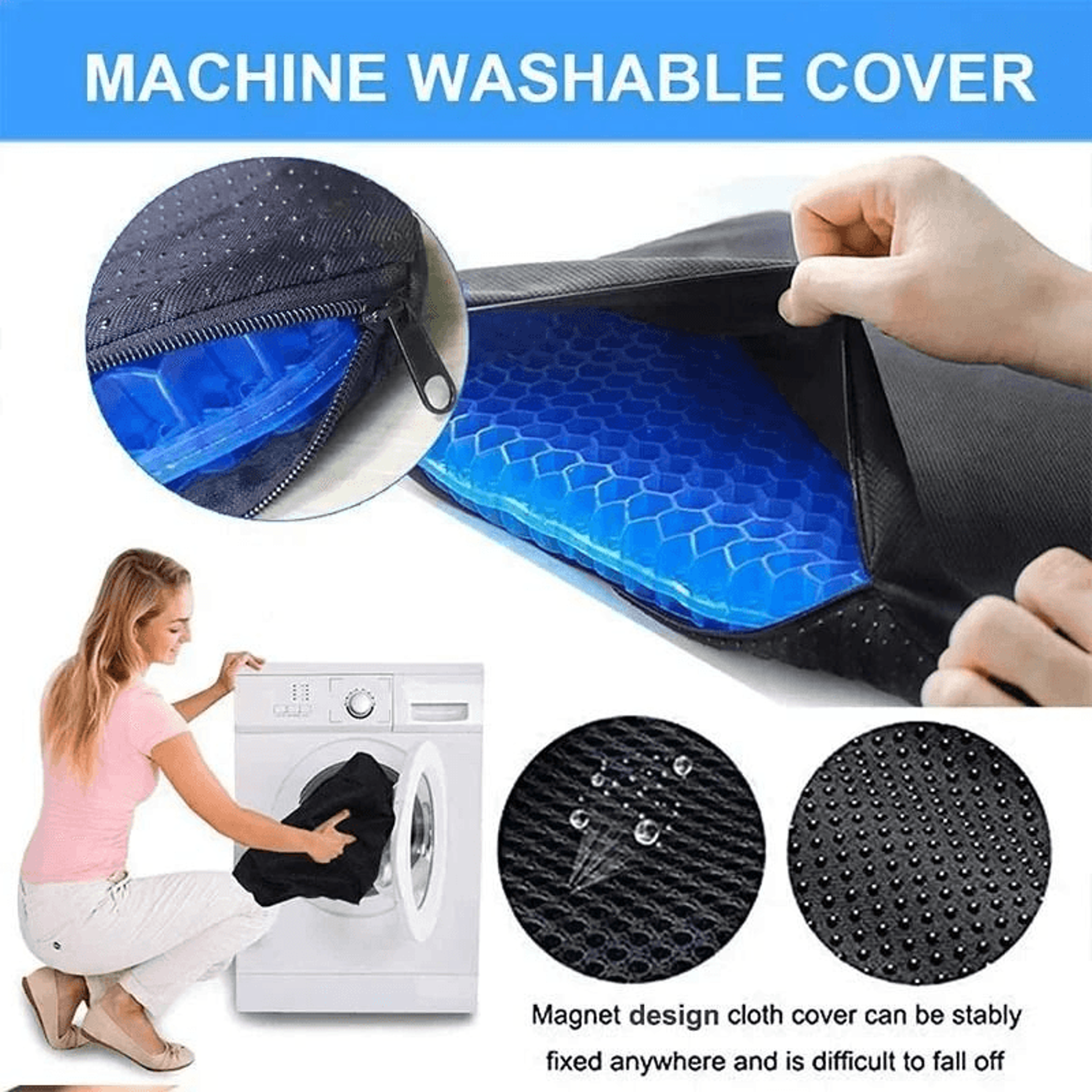 Double thick gel seat cushion for comfort