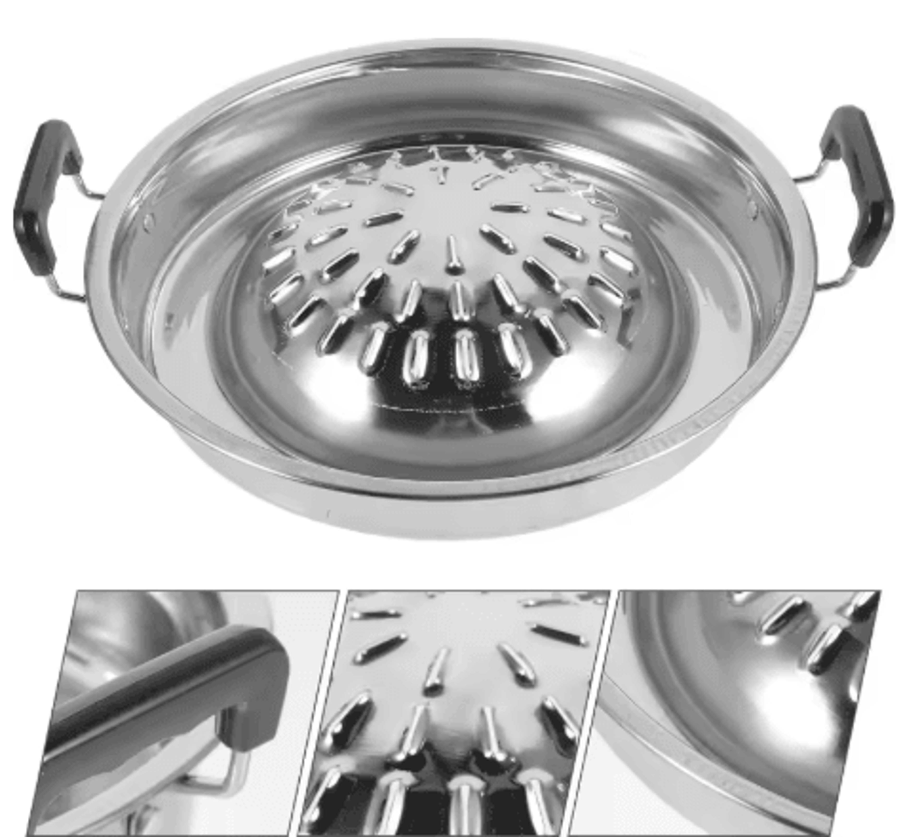 Stainless Steel Barbecue Grill Plate Korean BBQ Camping Grill Pan For Home And Outdoor Cooking 3