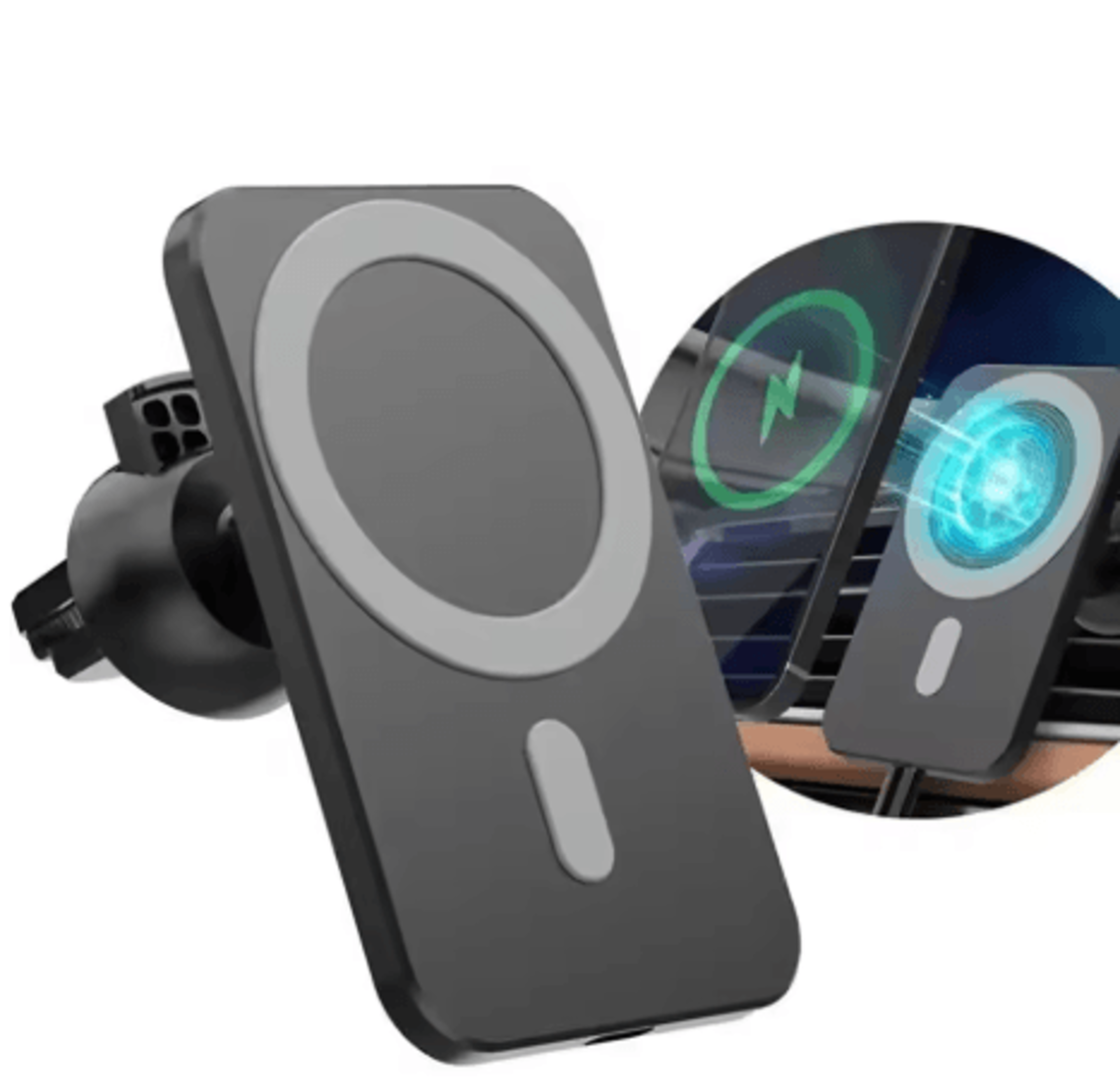 15W Magnetic Wireless Car Charger For IPhone MagSafe Compatible Fast Charging Car Mount 0