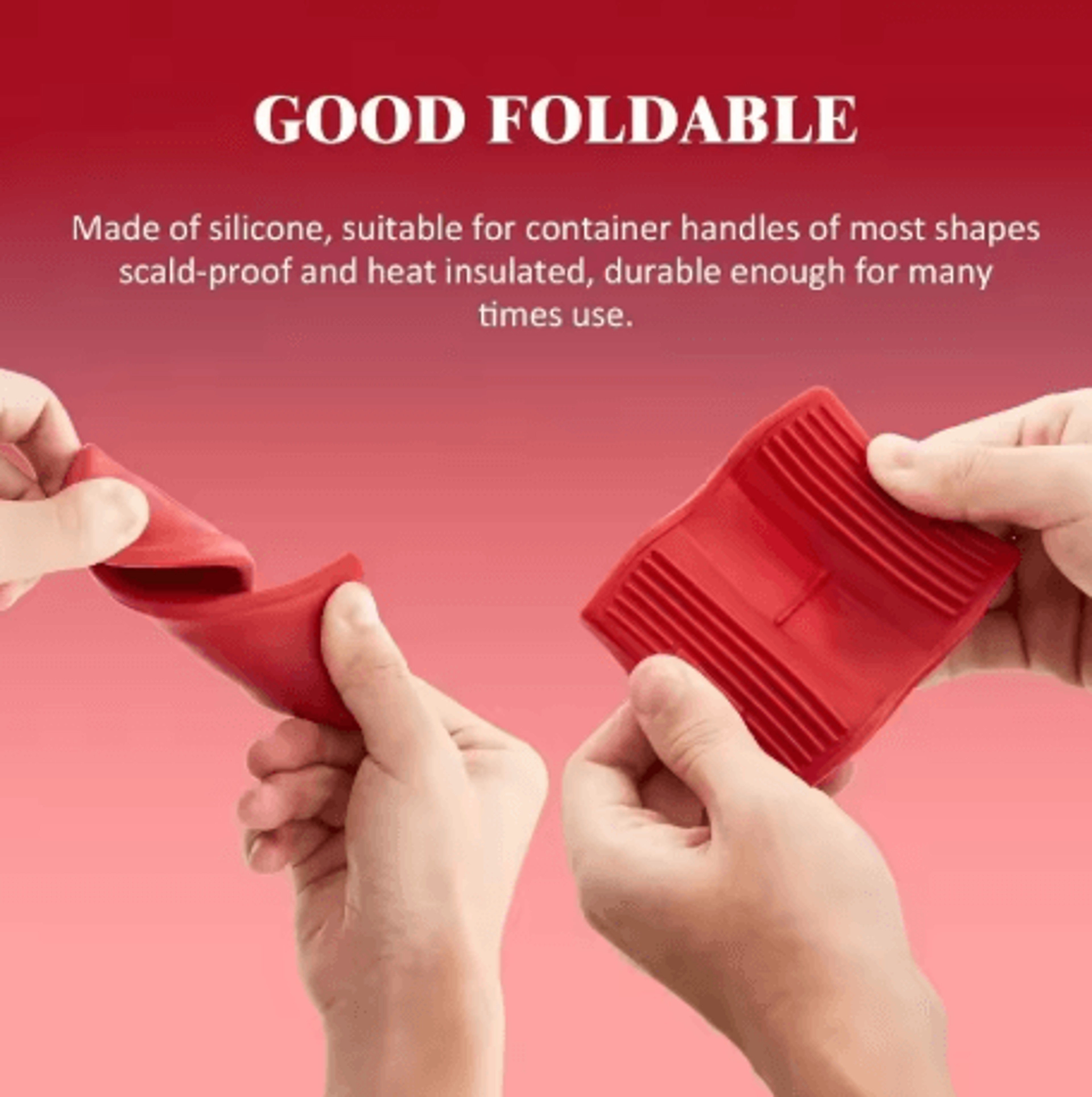 Silicone Assist Handle Holders Insulated Hot Pot Handle Covers For Cast Iron Wok And Frying Pan Red 1