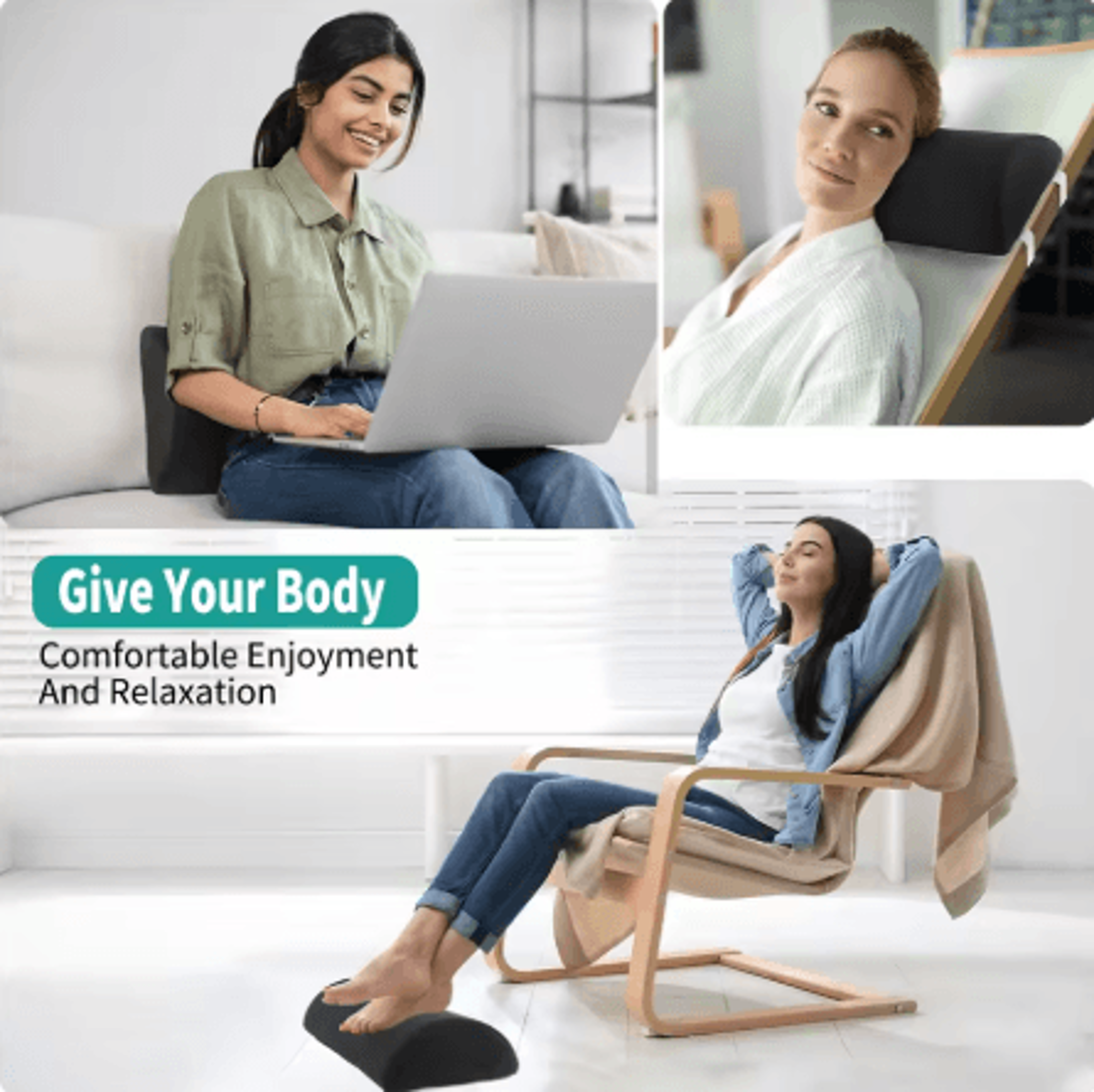 Ergonomic Foot Support Pillow Multi Use Comfort Cushion For Sleep Rest And Relaxation 4