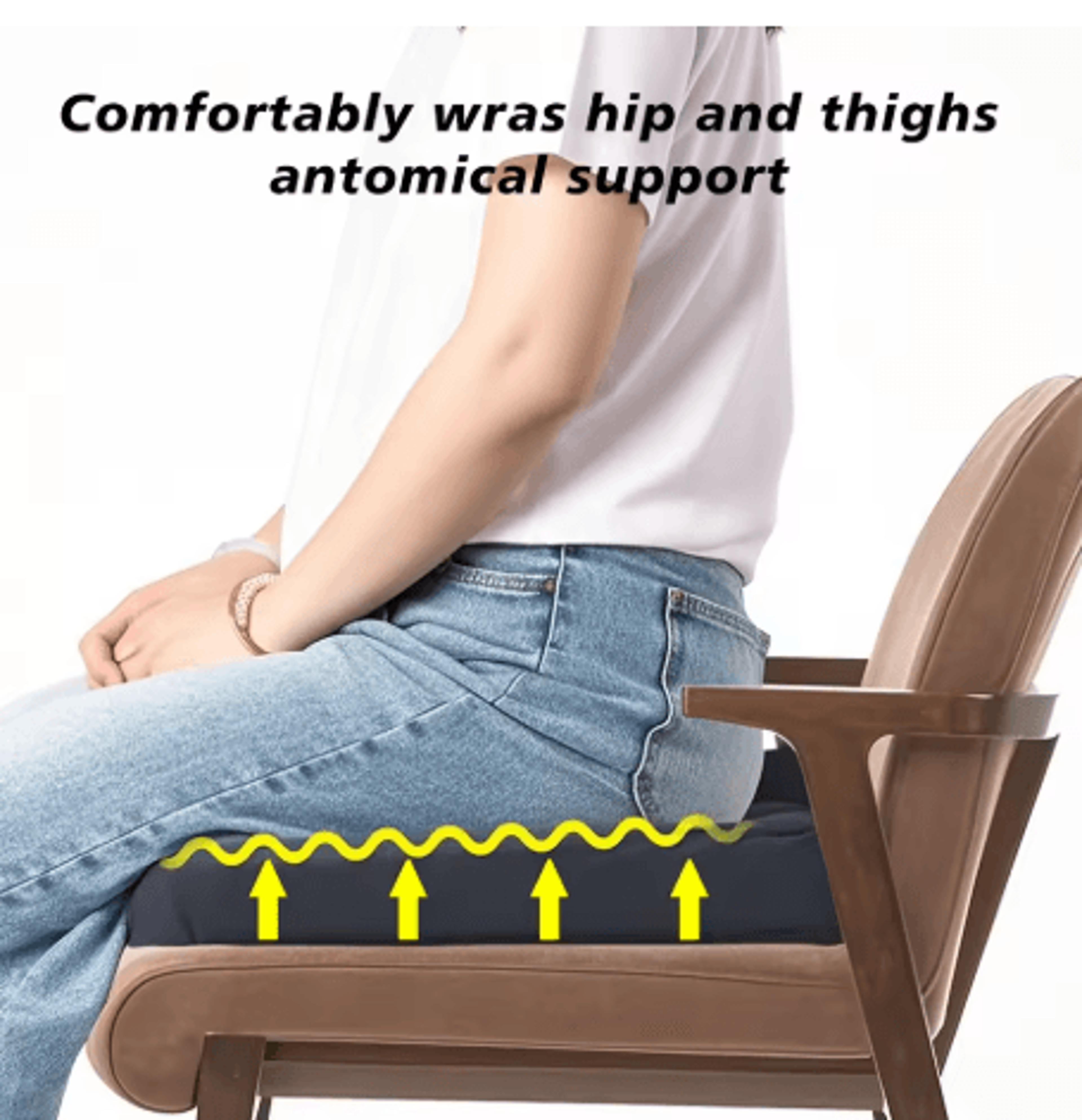 Cooling Seat Cushion Pressure Relief Cool Fabric Cushion For Chair And Wheelchair 5