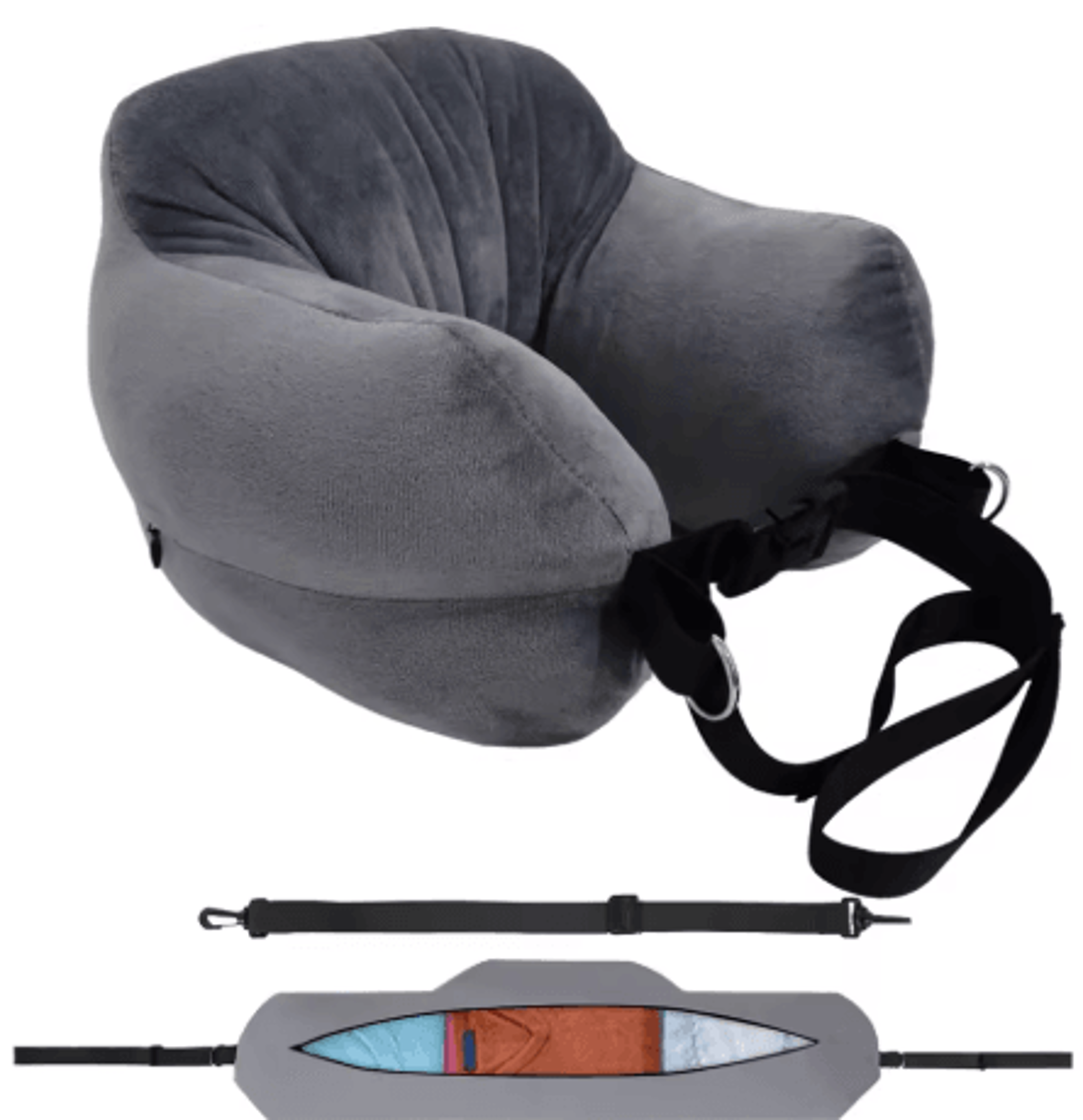 Adjustable U Shaped Travel Neck Pillow Washable Fillable Comfort Pillow For Airplane And Travel 2