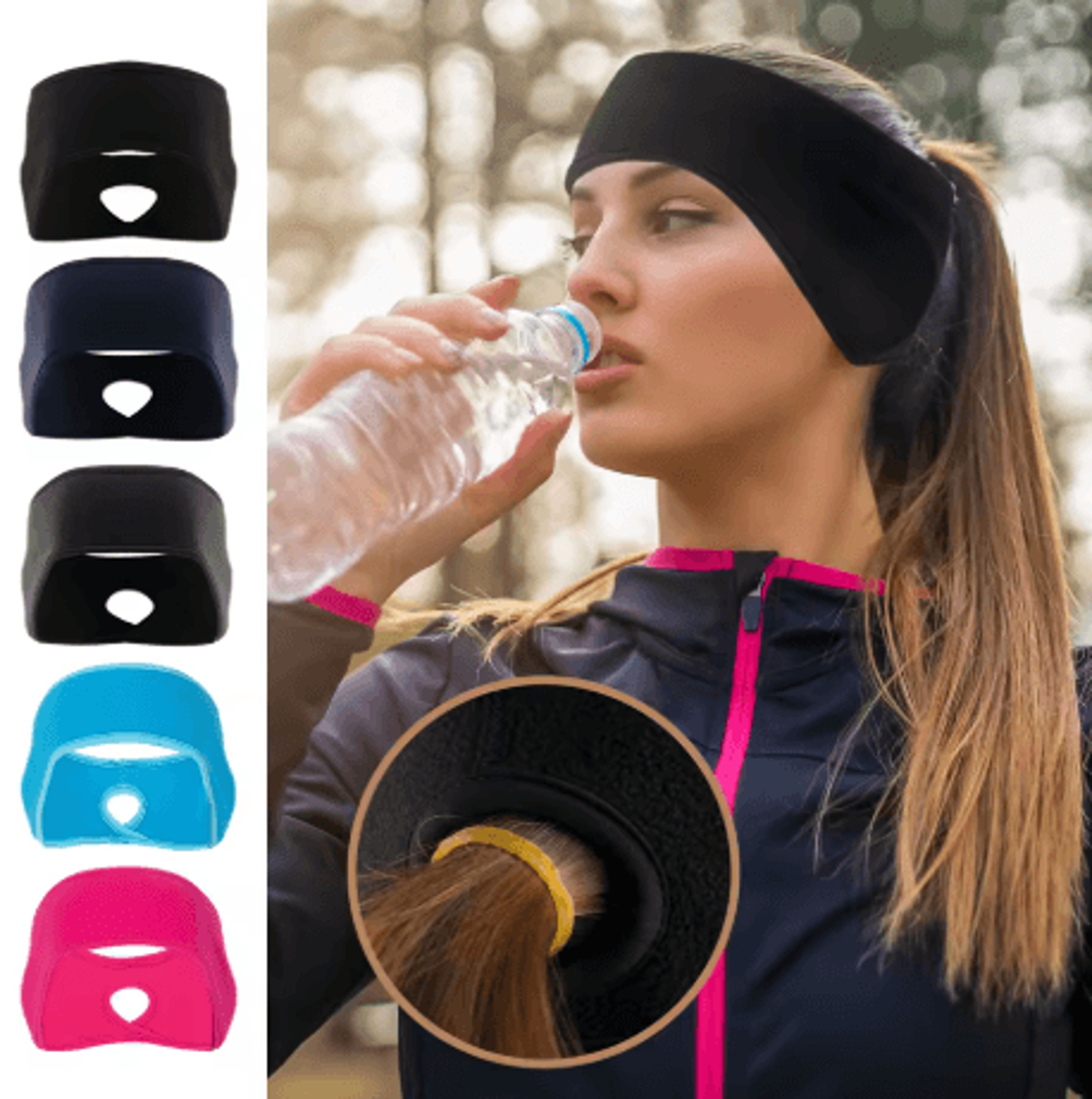 Winter Ponytail Headband Ear Warmer Windproof Running Head Wrap For Women 0