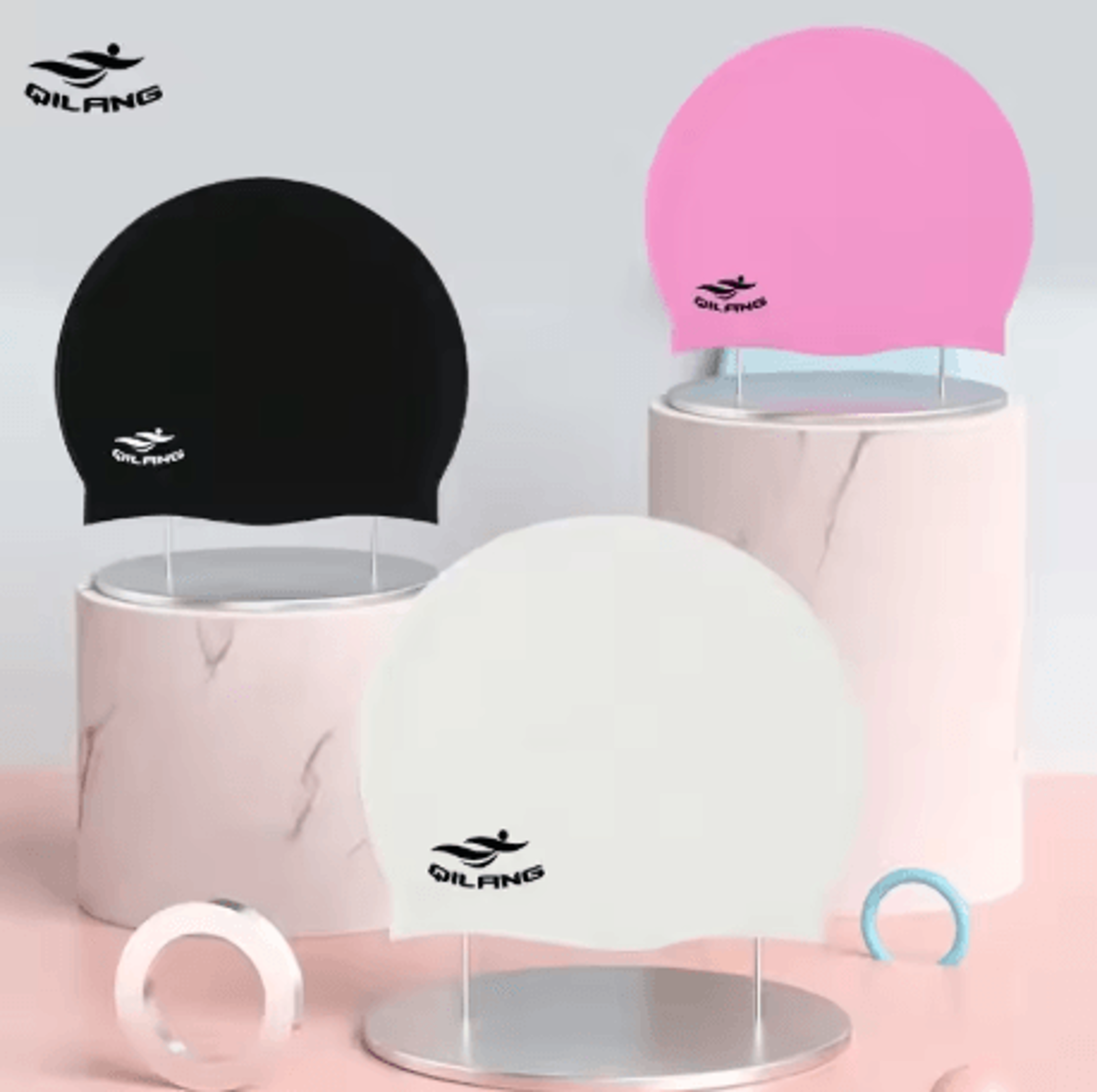 Waterproof Silicone Swimming Cap With Ear Protection No Leak Design For Children And Adults 7