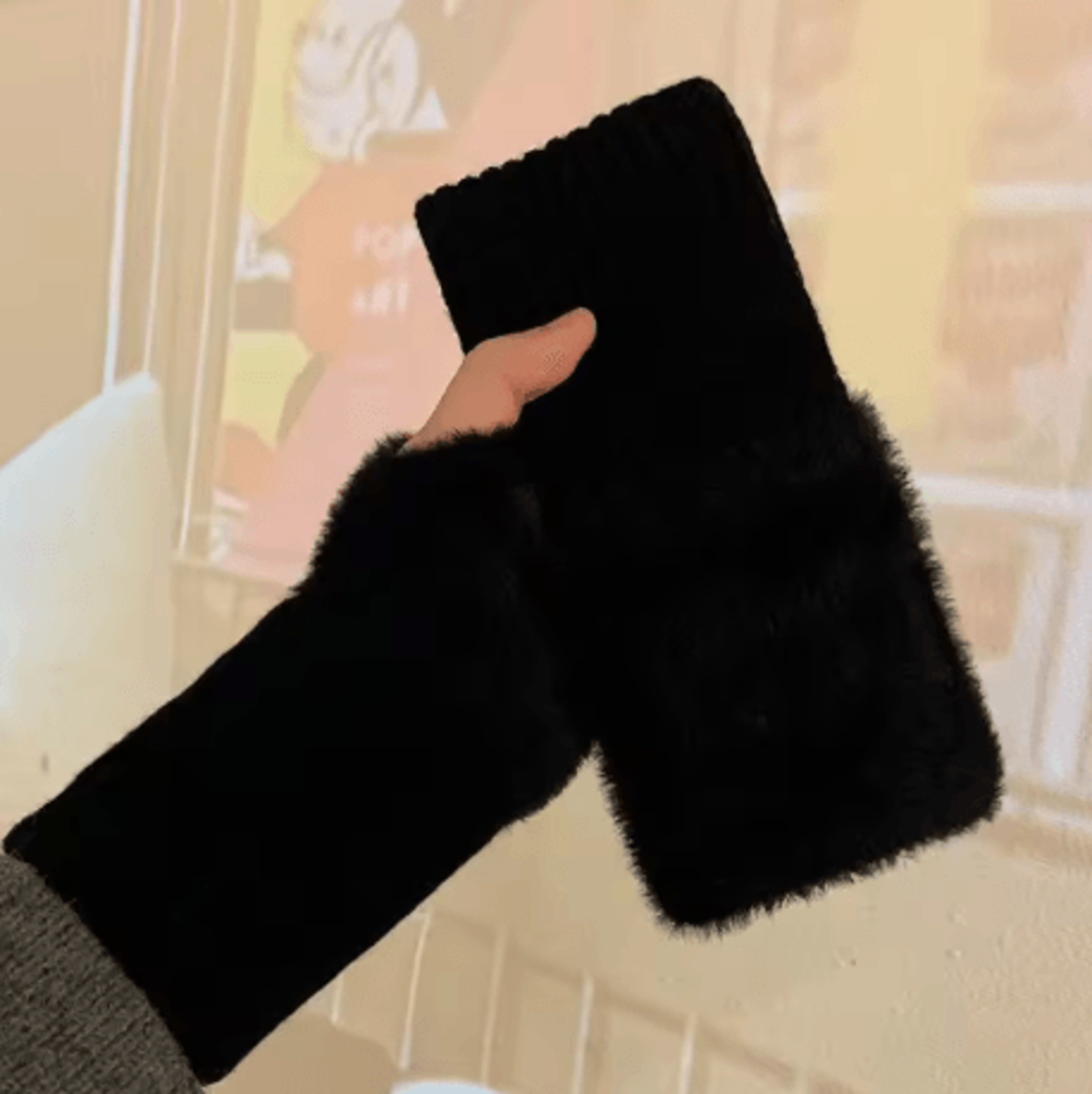 Soft Mink Fleece Fingerless Gloves For Women Plush Knitted Wrist Mittens For Autumn And Winter 2