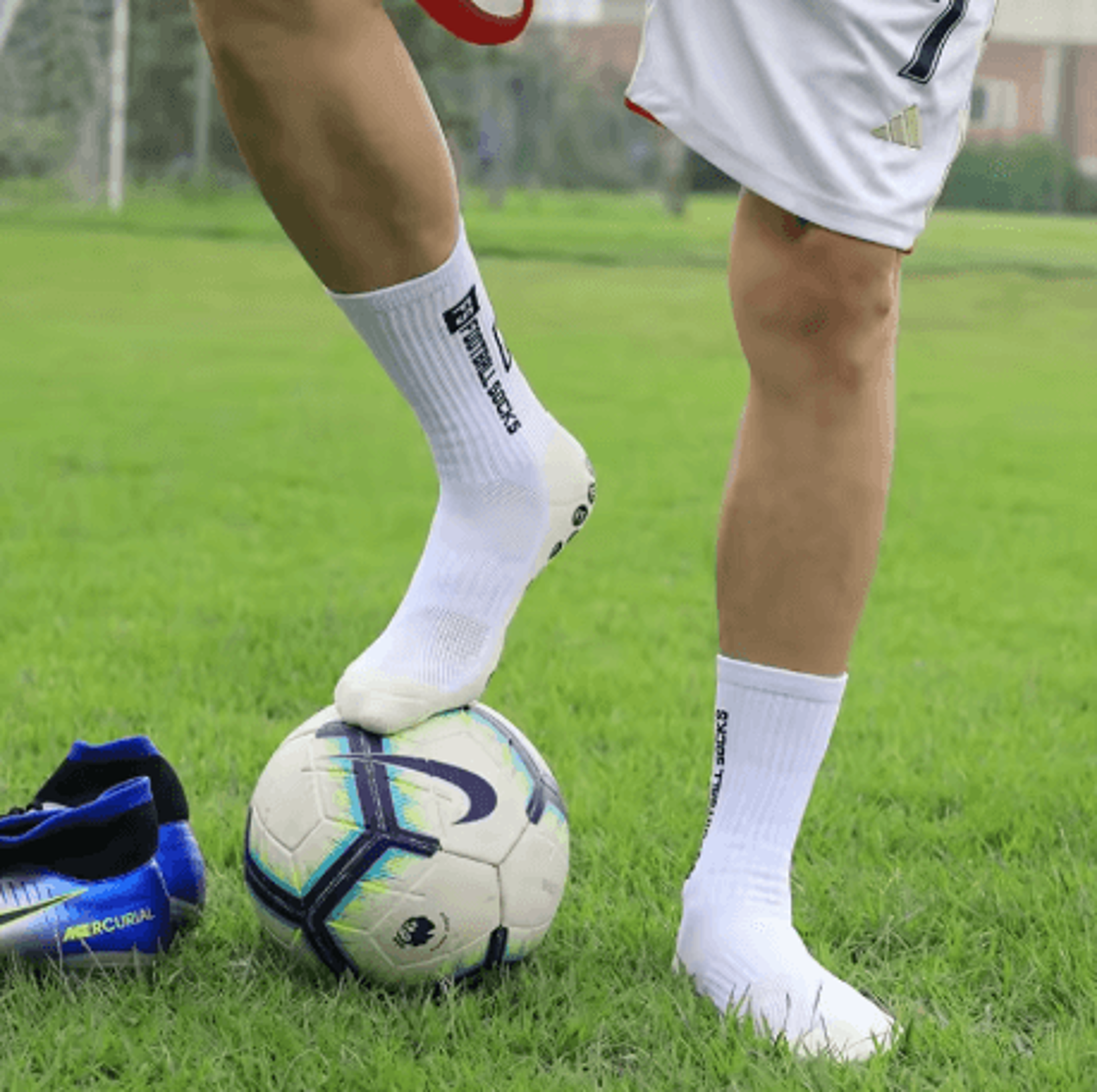 Mens Grip Soccer Socks 4 Pairs Non Slip Athletic Socks With Cushioned Pads For Football Basketball 0