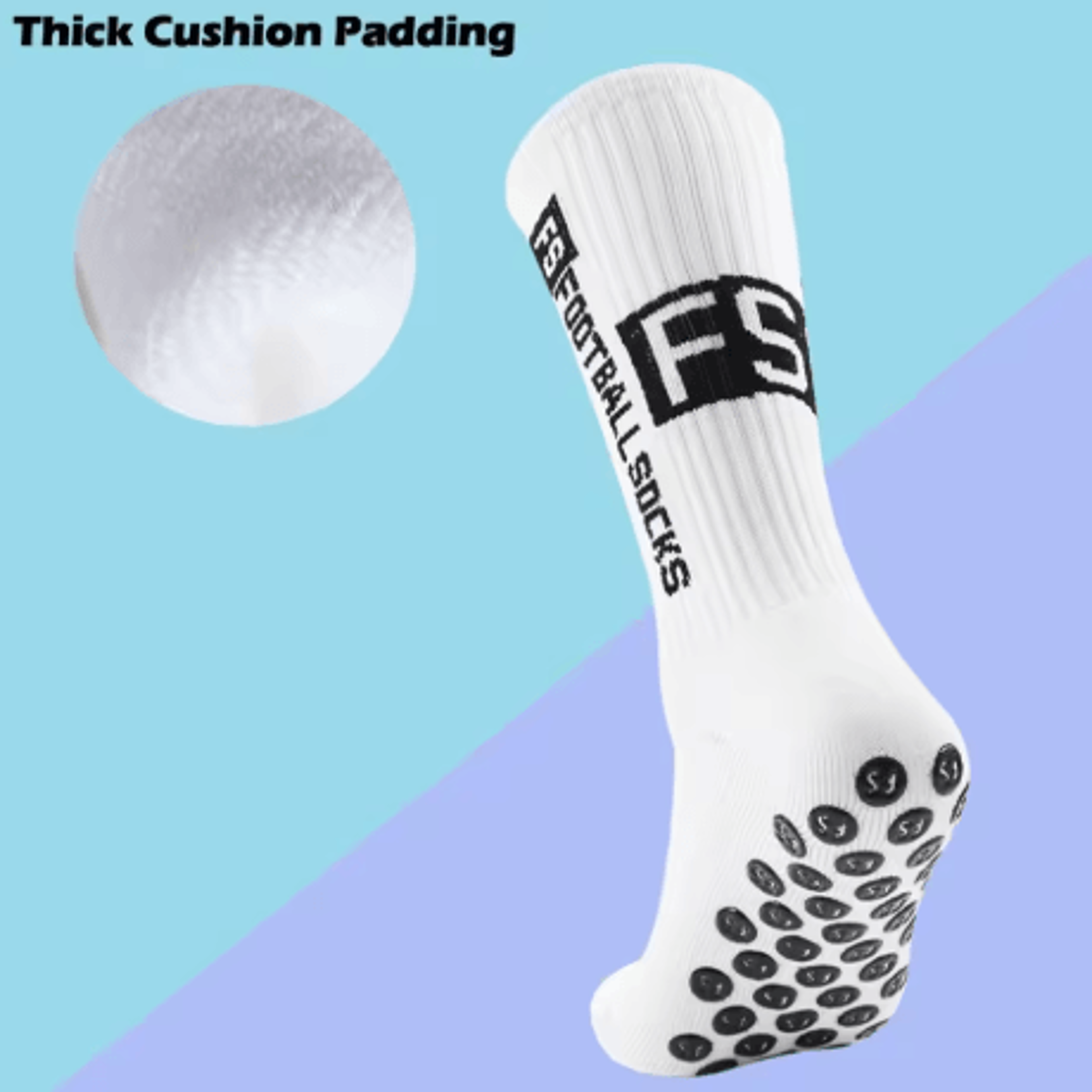 Mens Grip Soccer Socks 4 Pairs Non Slip Athletic Socks With Cushioned Pads For Football Basketball 6