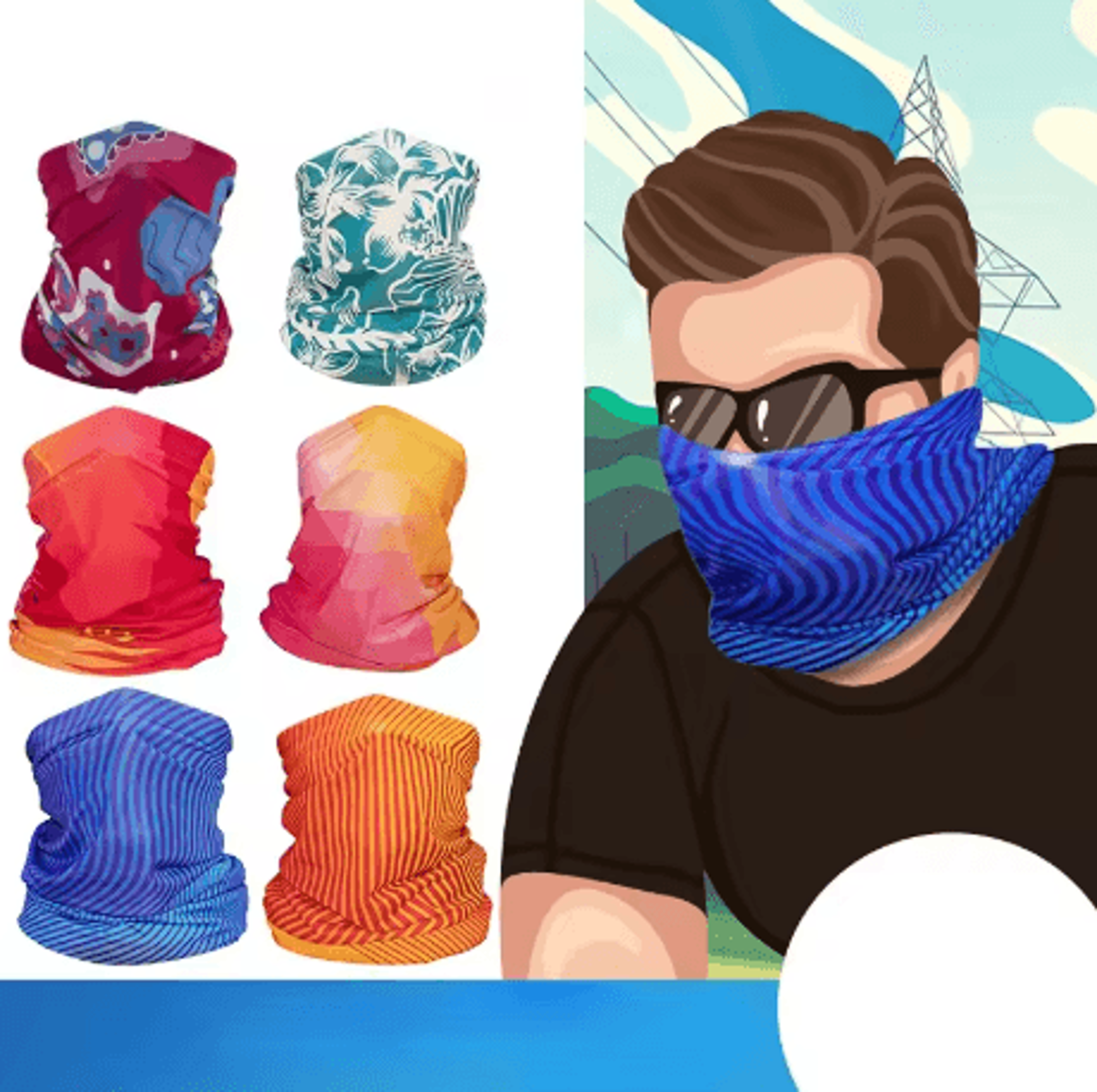 Ice Silk Outdoor Mountaineering Scarf UV Sunscreen Face Mask Bandana For Fishing And Biking Unisex 10