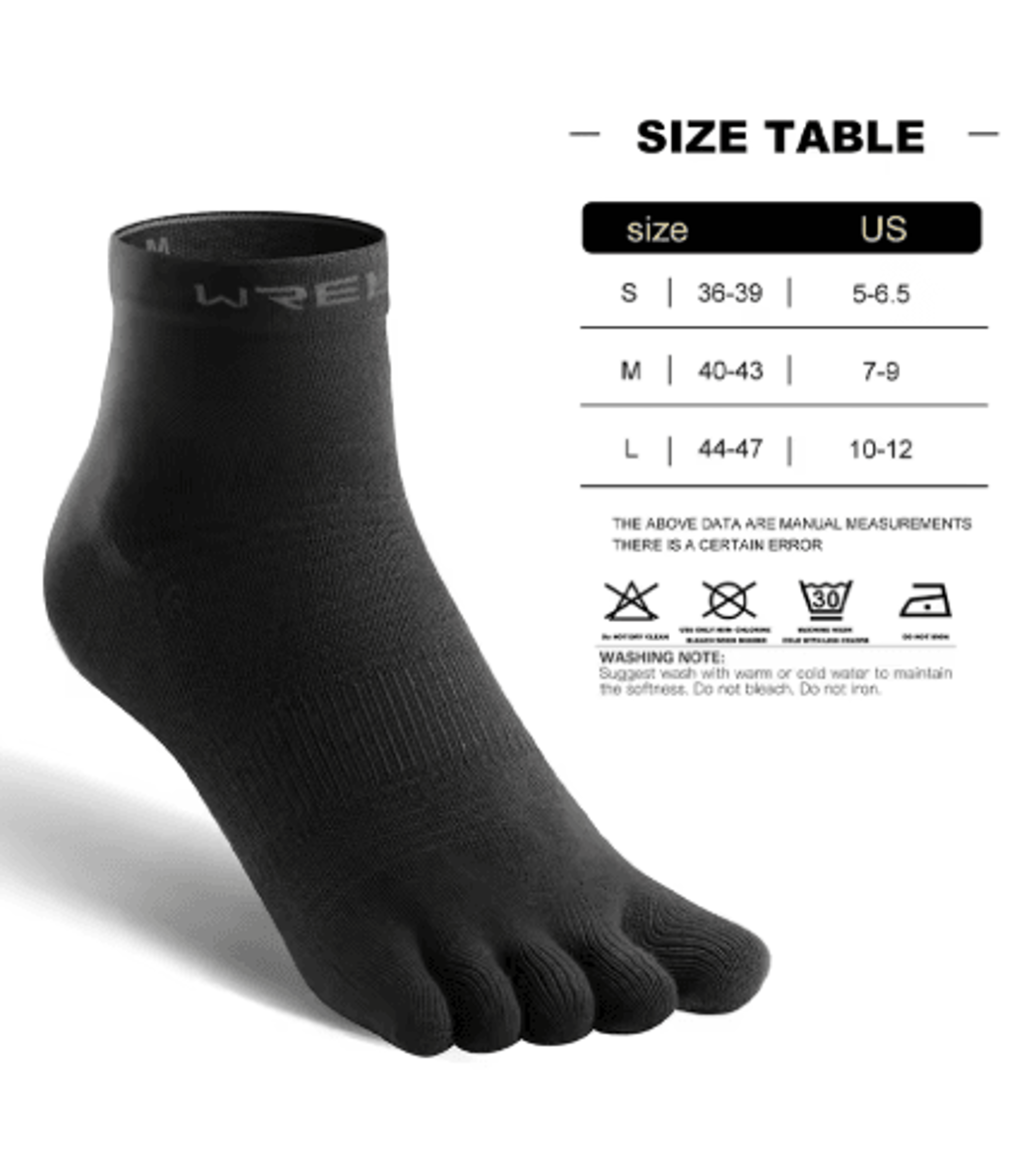 WRELS COOLMAX Split Toe Sports Socks Quick Drying Sweat Wicking Performance Socks For Running And C 7