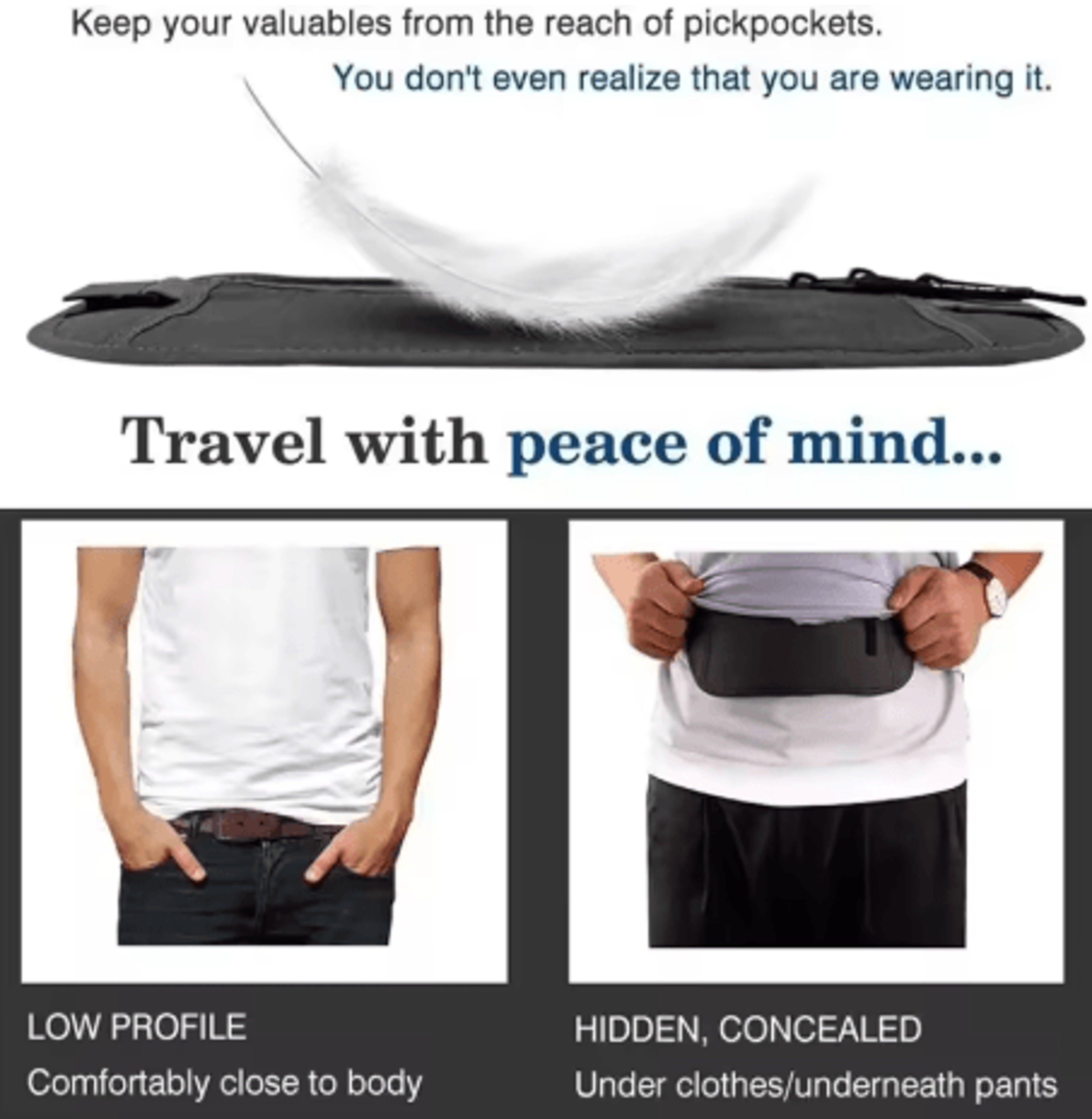 Invisible Running Waist Bag Hidden Travel Money Belt And Security Wallet 7