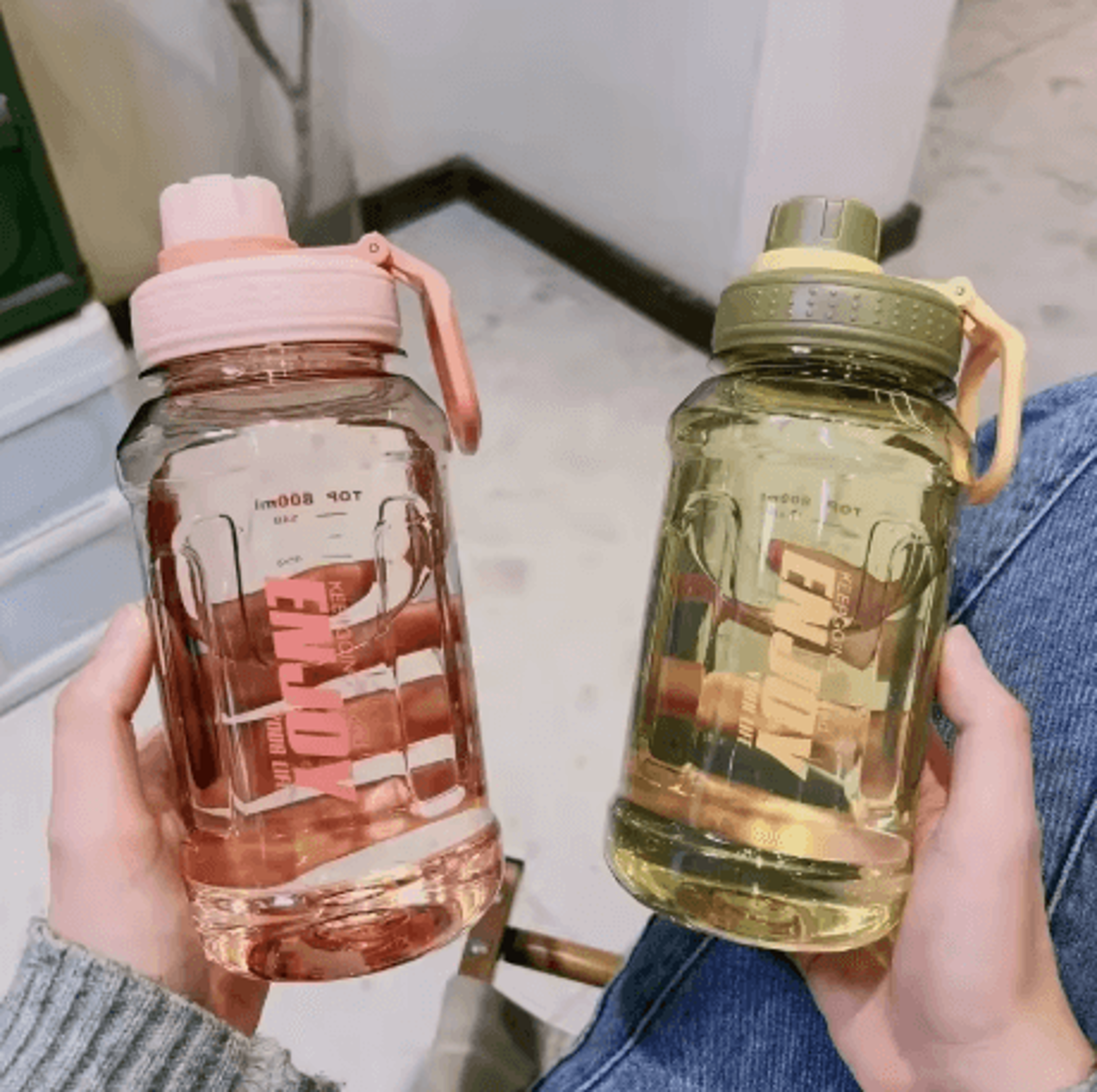 1 Liter Large Capacity Sports Water Bottle BPA Free Plastic Gym And Outdoor Drinking Bottle With Li 8