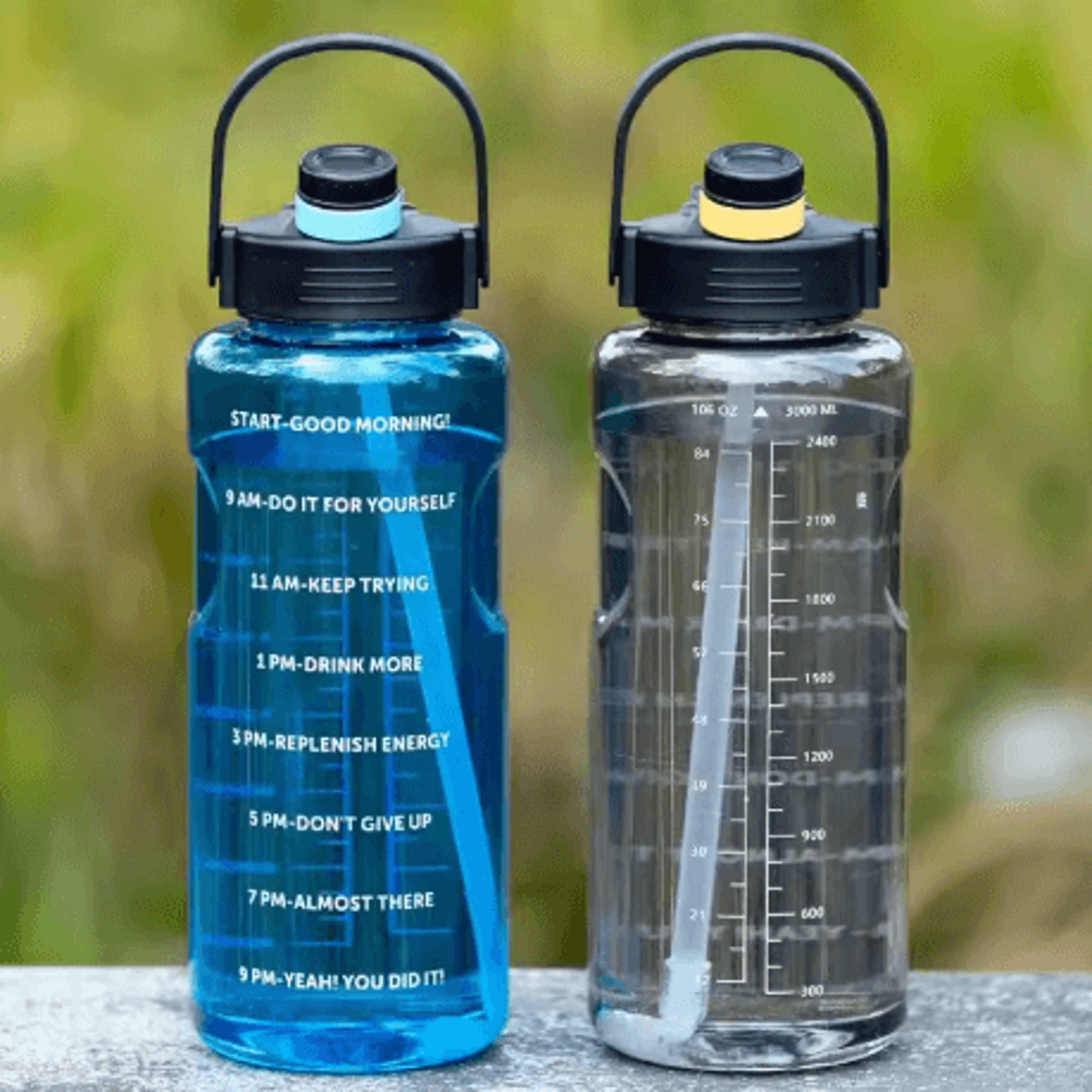 1500ml Large Capacity Sports Water Bottle With Straw And Time Marker Portable Outdoor Fitness Bottl 3
