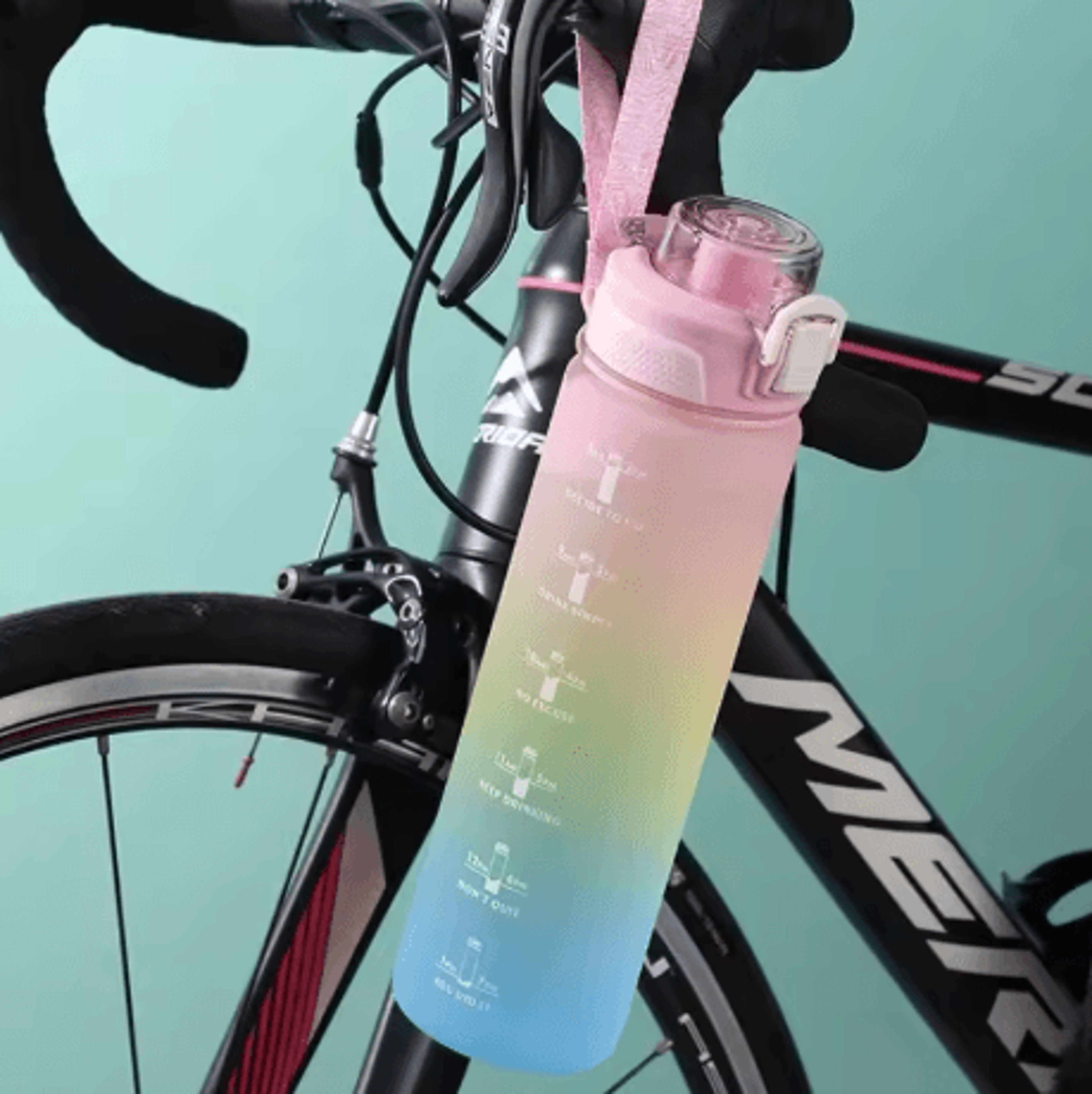 1 Liter Gradient Sports Water Bottle With Scale Large Capacity Outdoor Gym Hiking Bottle 10