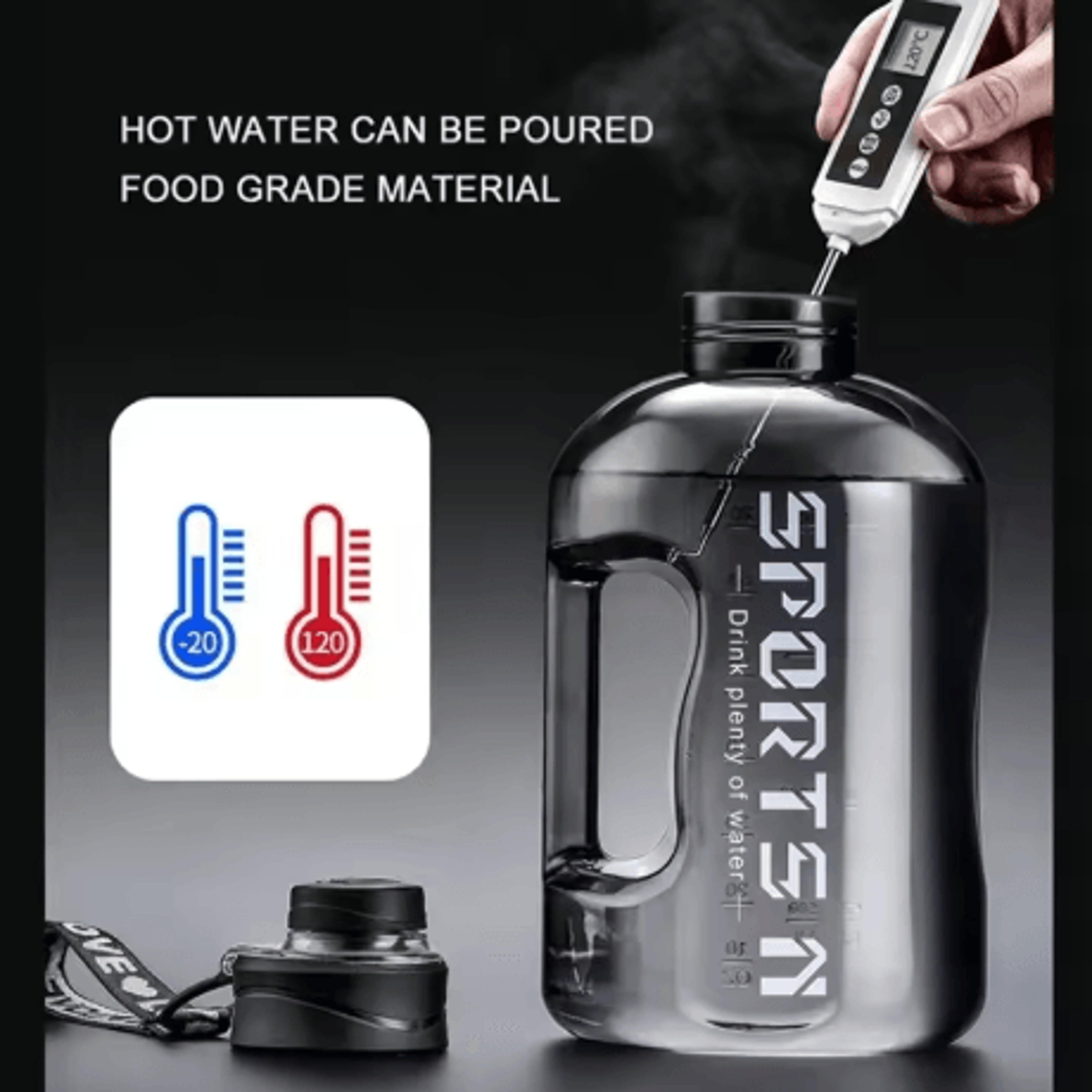 17L To 27L Large Capacity Sports Water Bottle With Time Scale Outdoor Gym And Hiking Hydration Kett 15