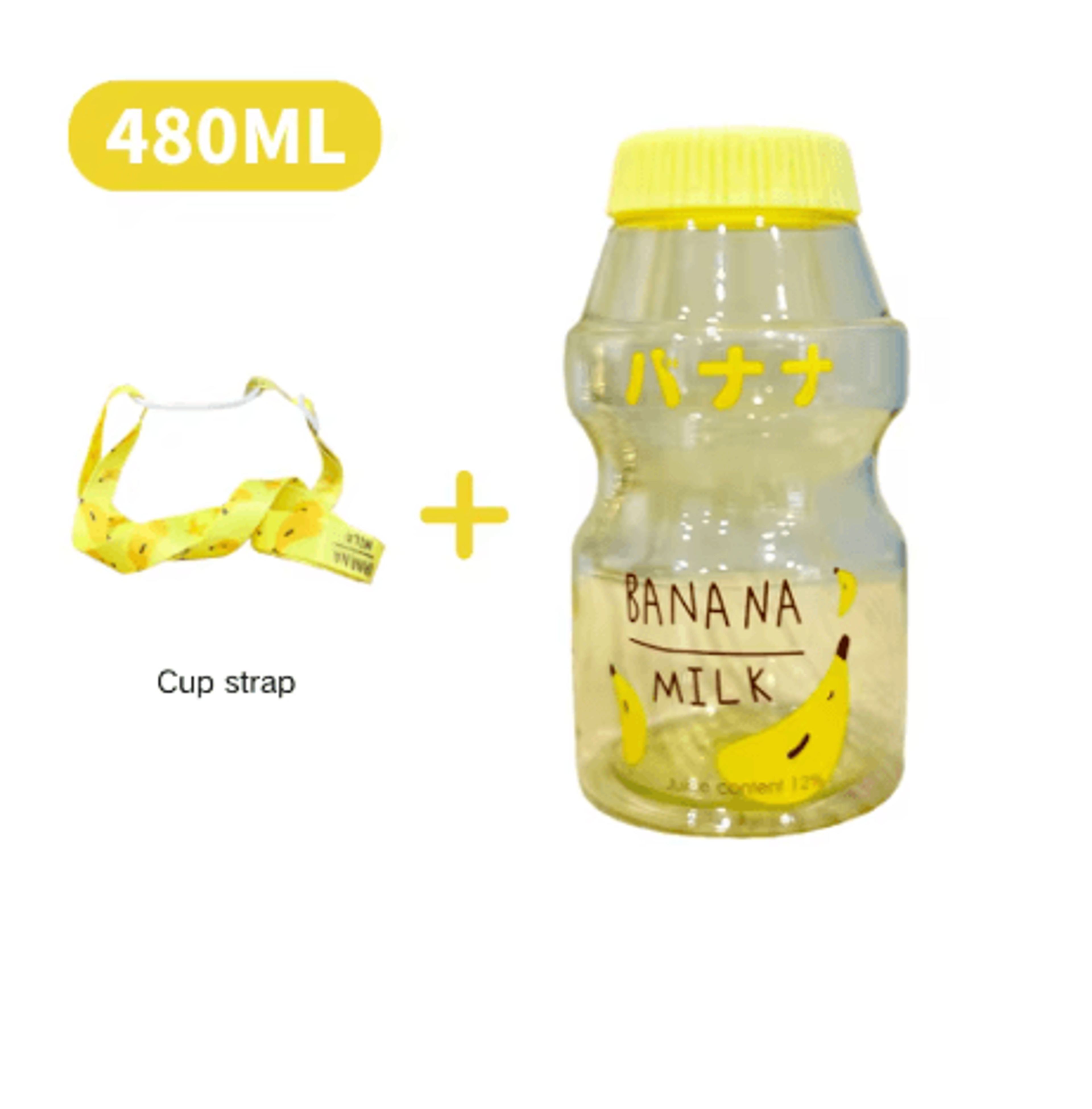 480ml Kawaii Milk Carton Water Bottle Cute Plastic Drinking Bottle With Cup And Strap 7