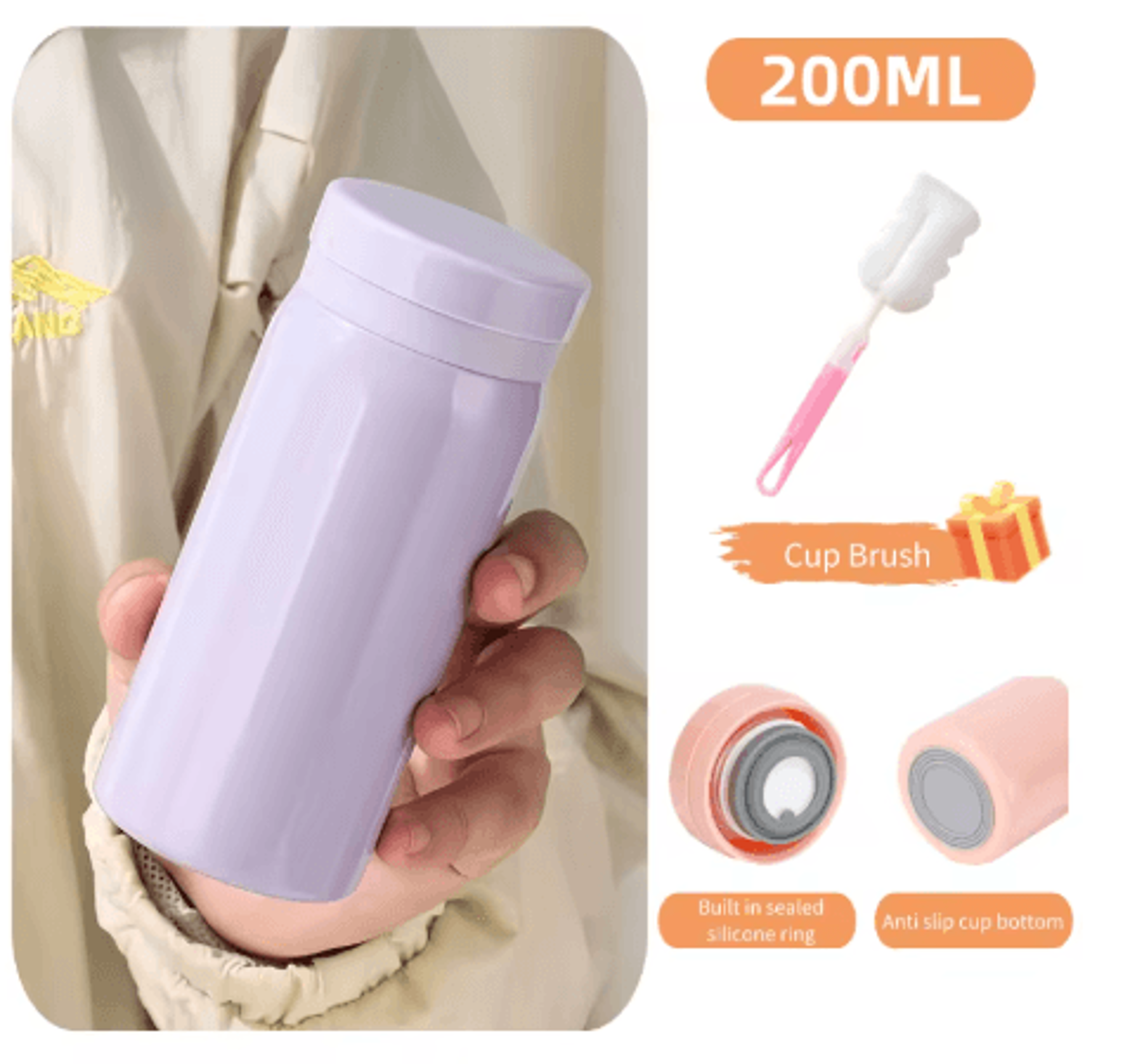 Stainless Steel Mini Thermal Water Bottle Compact Vacuum Insulated Coffee Thermos 200ml To 300ml 8