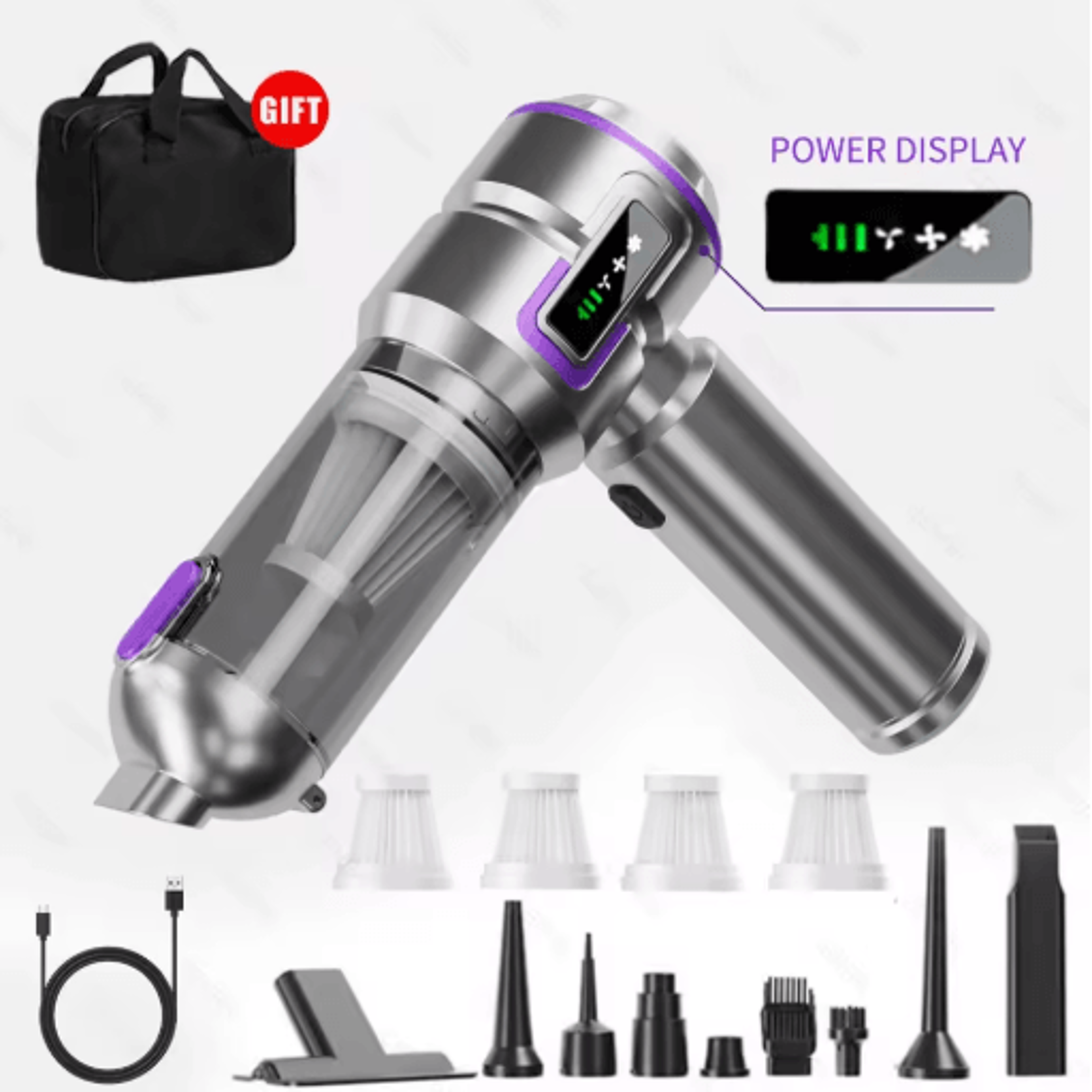 Mini Cordless Car Vacuum Cleaner 998000PA Powerful Handheld Vacuum And Blower For Home And Auto 2