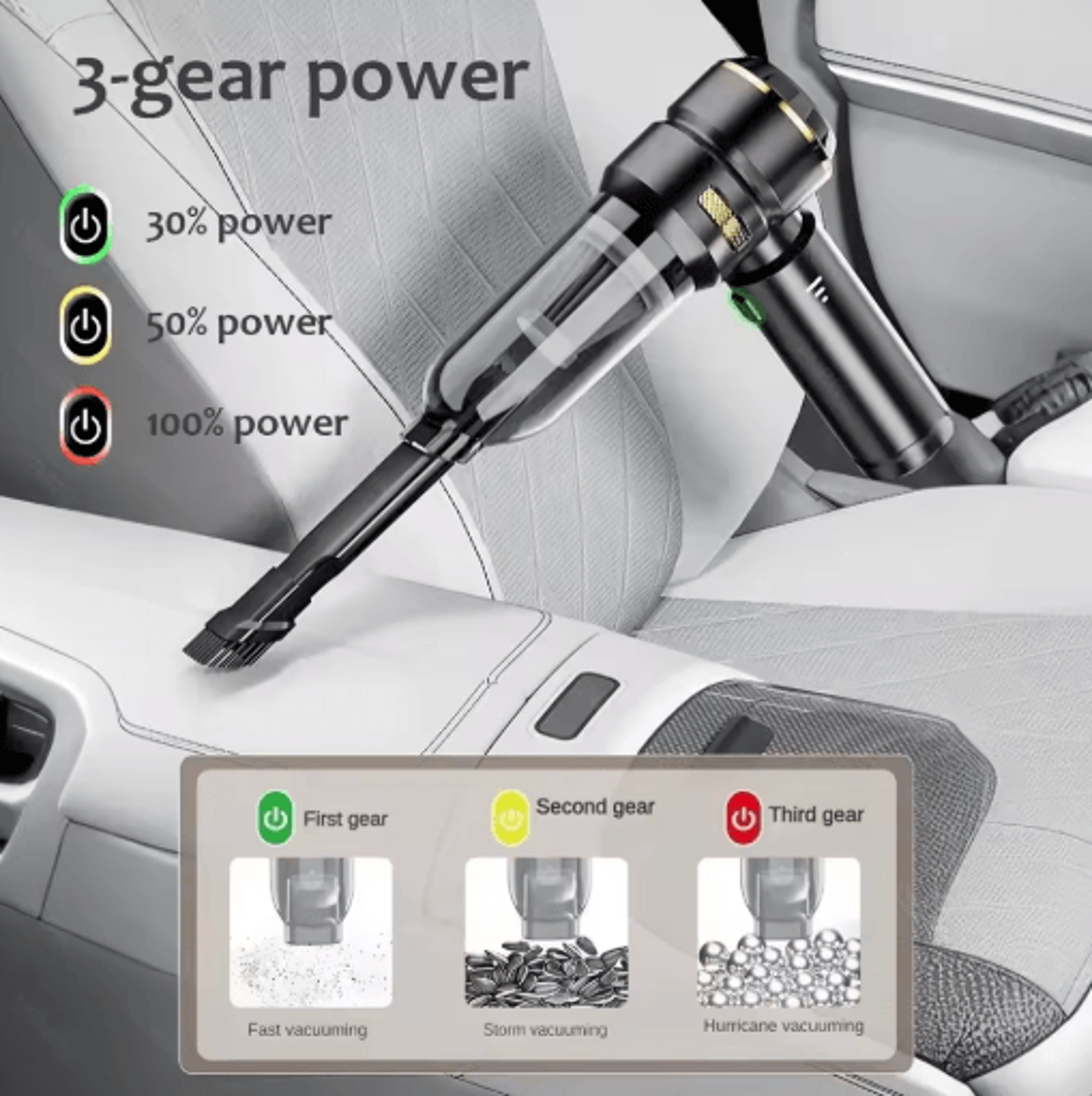 CENRR Cordless Handheld Car Vacuum Cleaner Powerful Portable Wireless Cleaner For Home And Auto 12