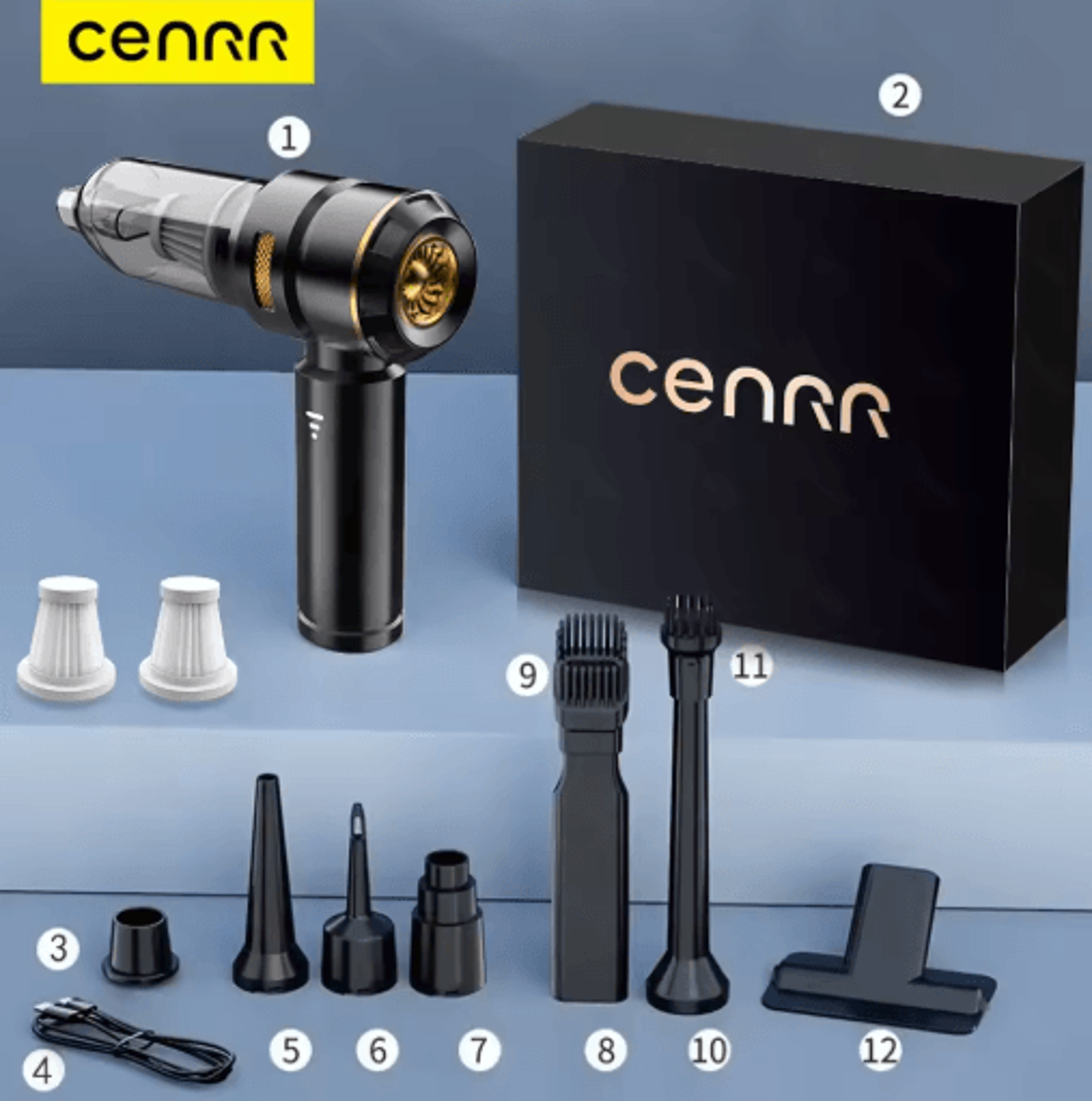 CENRR Cordless Handheld Car Vacuum Cleaner Powerful Portable Wireless Cleaner For Home And Auto 6