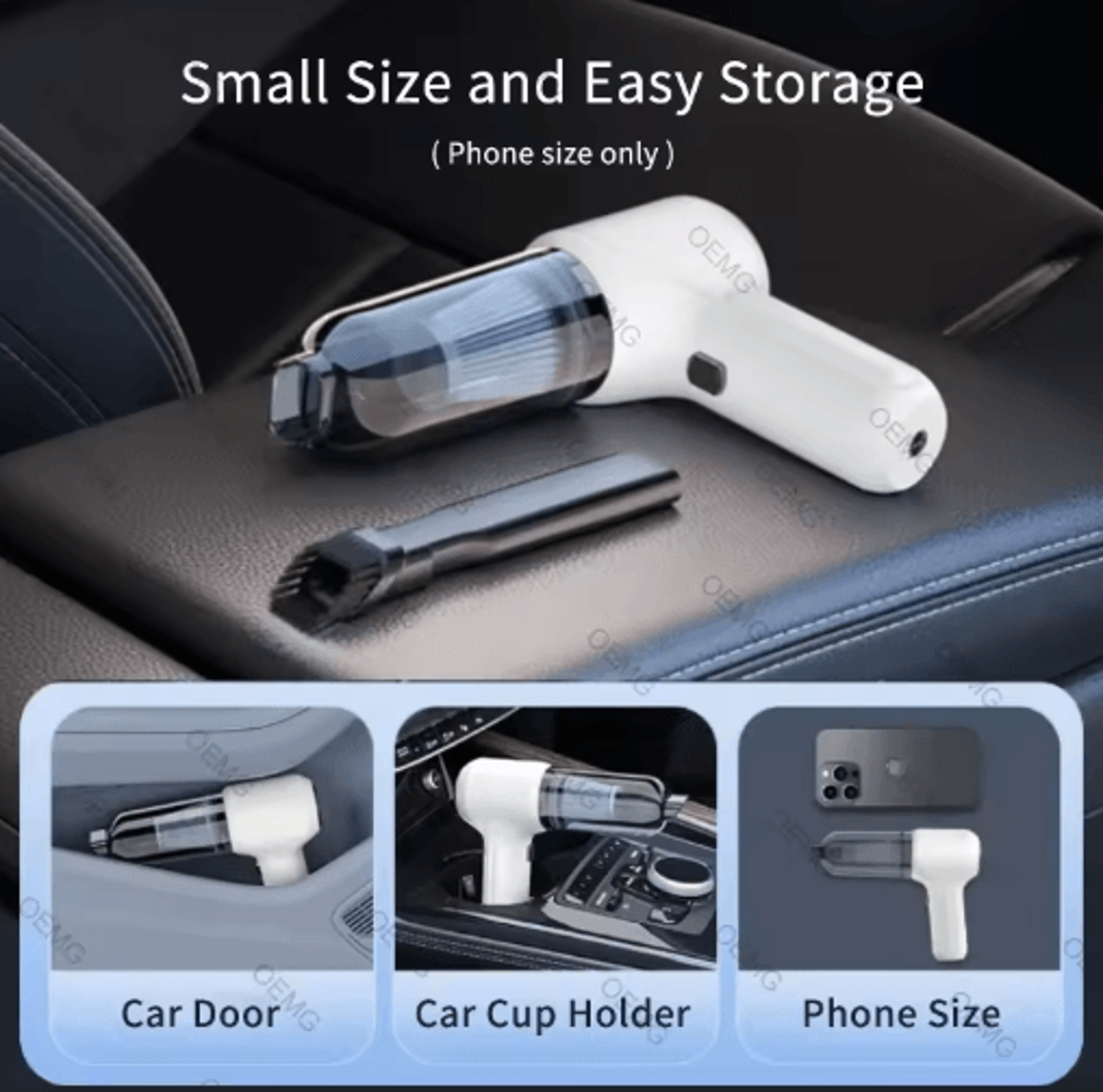 135000PA Mini Cordless Car Vacuum Cleaner Portable Handheld Wireless Cleaner With Strong Suction 7