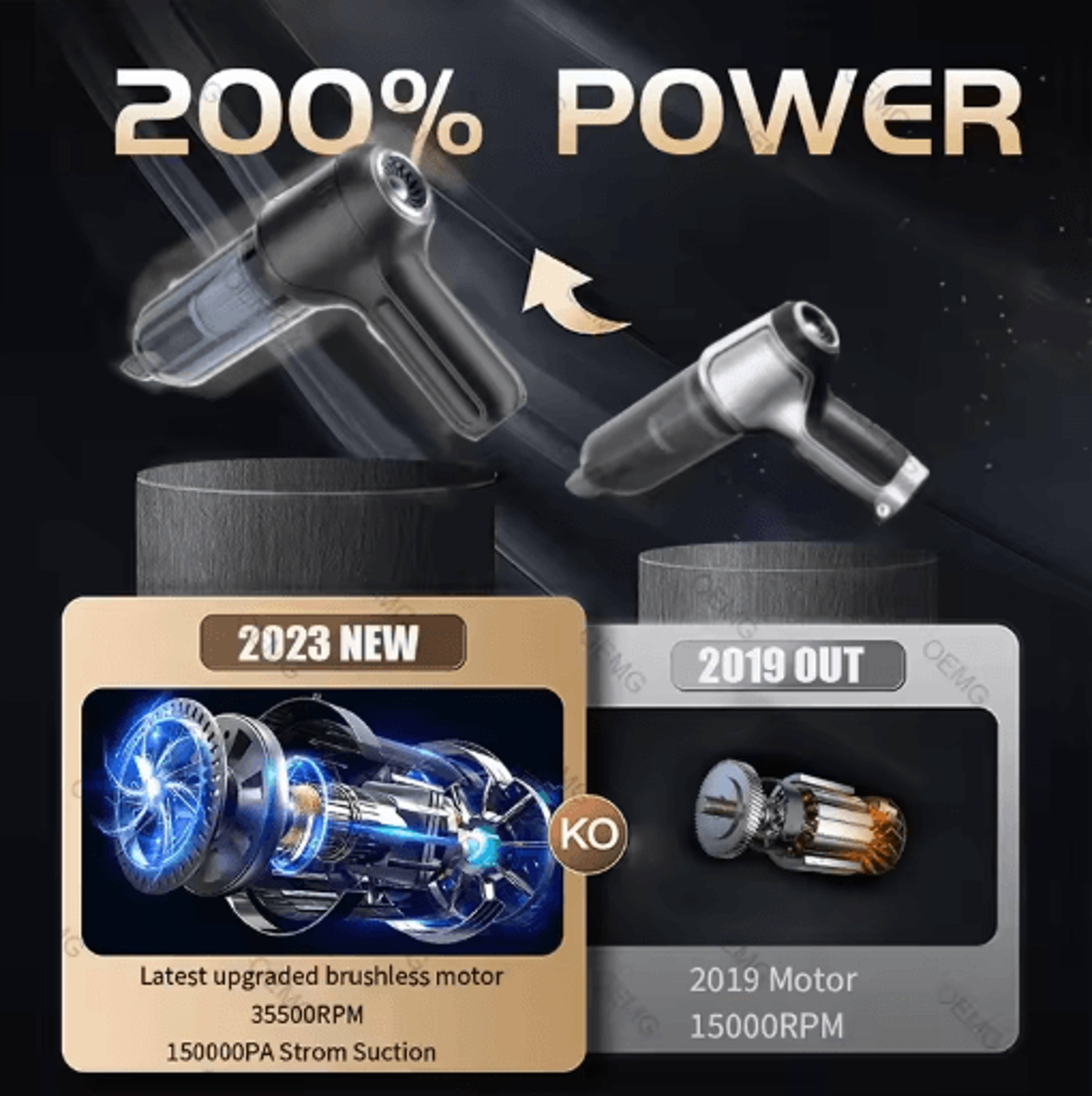 135000PA Mini Cordless Car Vacuum Cleaner Portable Handheld Wireless Cleaner With Strong Suction 8