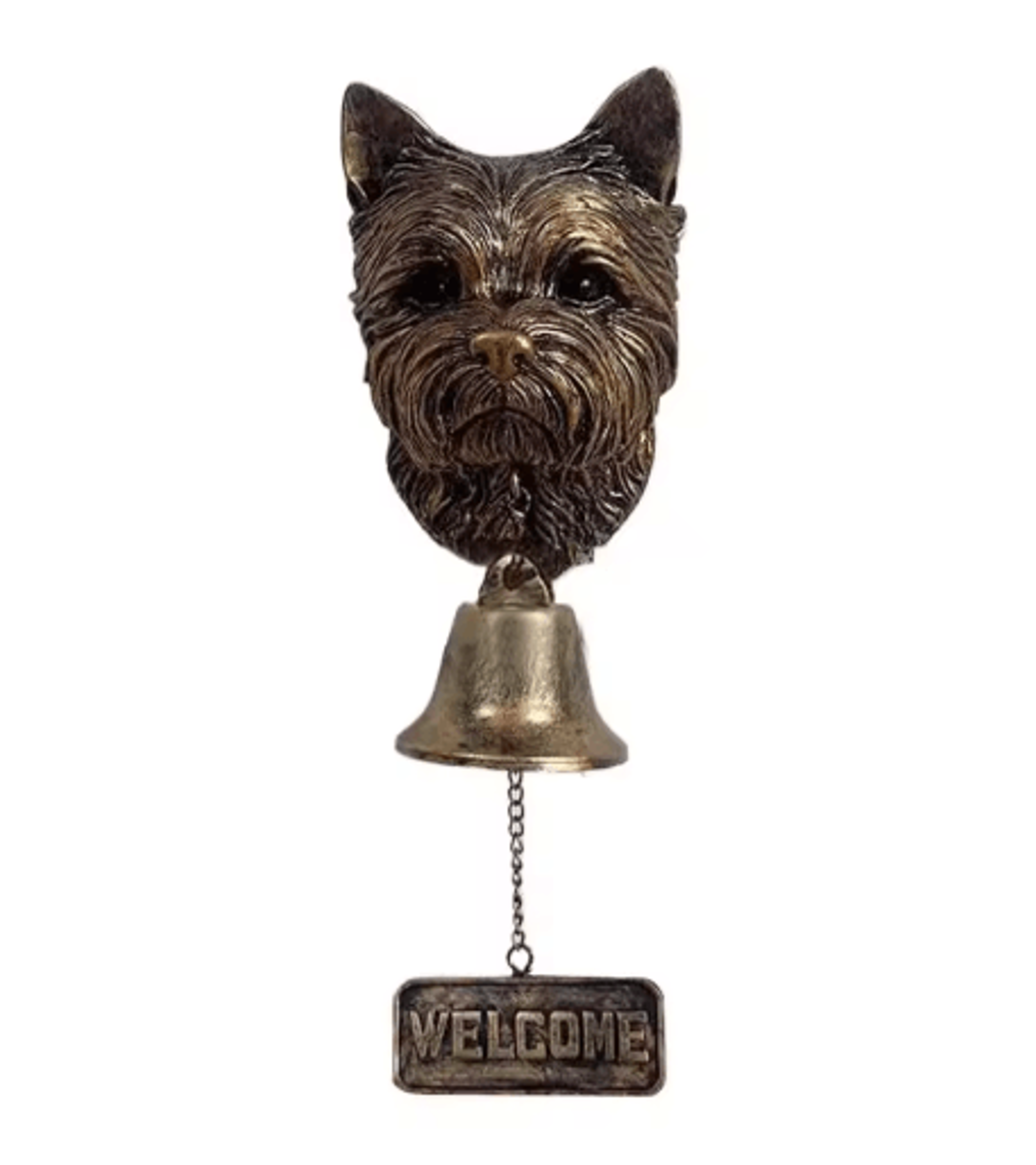 Dog Theme Welcome Doorbell 3D Funny Bulldog Head Cast Iron Resin Hanging Bell 6