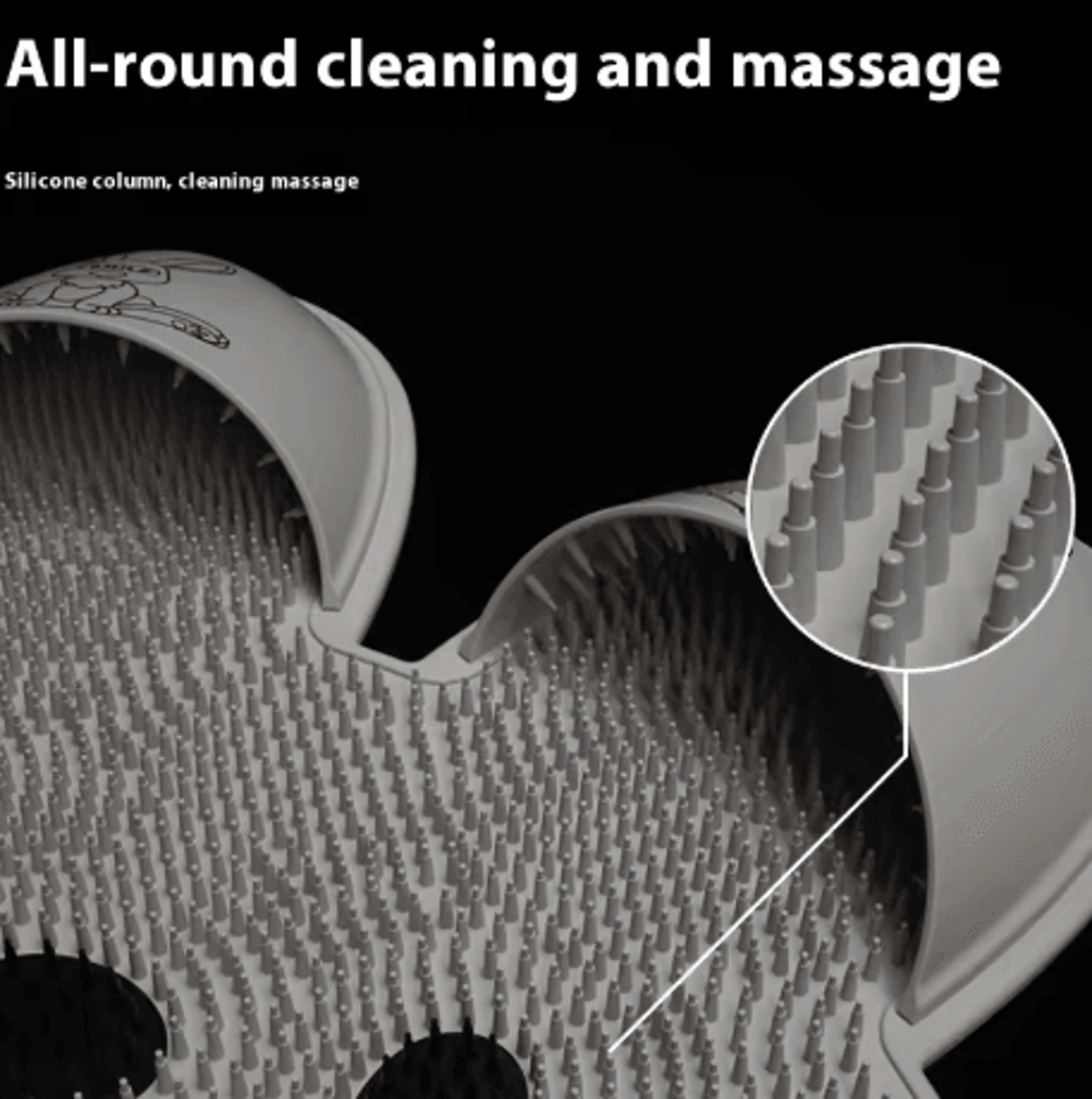 Silicone Rabbit Foot Washing Massage Mat Non Slip Shower Foot Scrubber For Dead Skin Removal 8