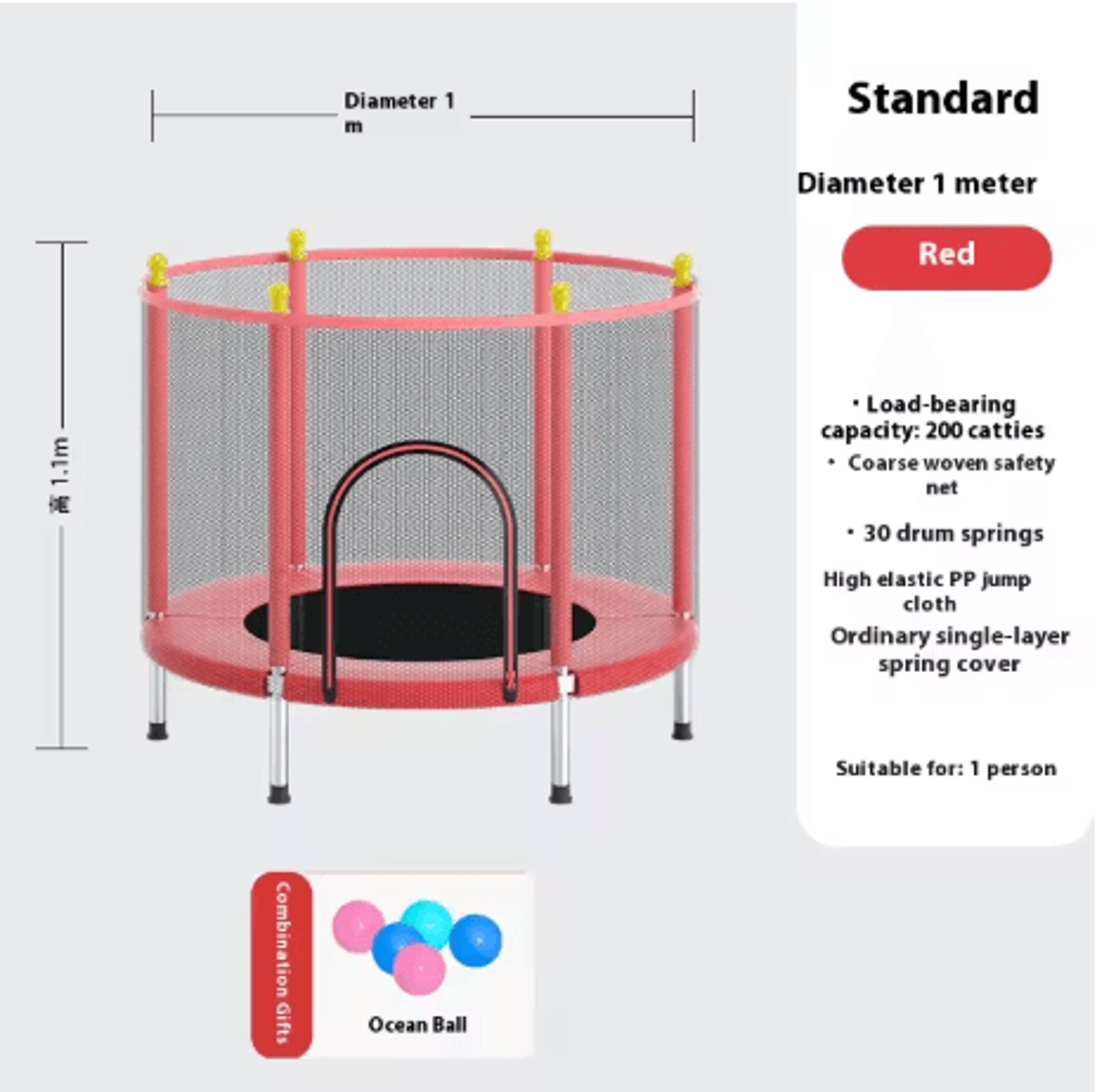 Childrens Indoor Trampoline Household Baby Bouncing Bed With Safety Band For Fun Exercise 26