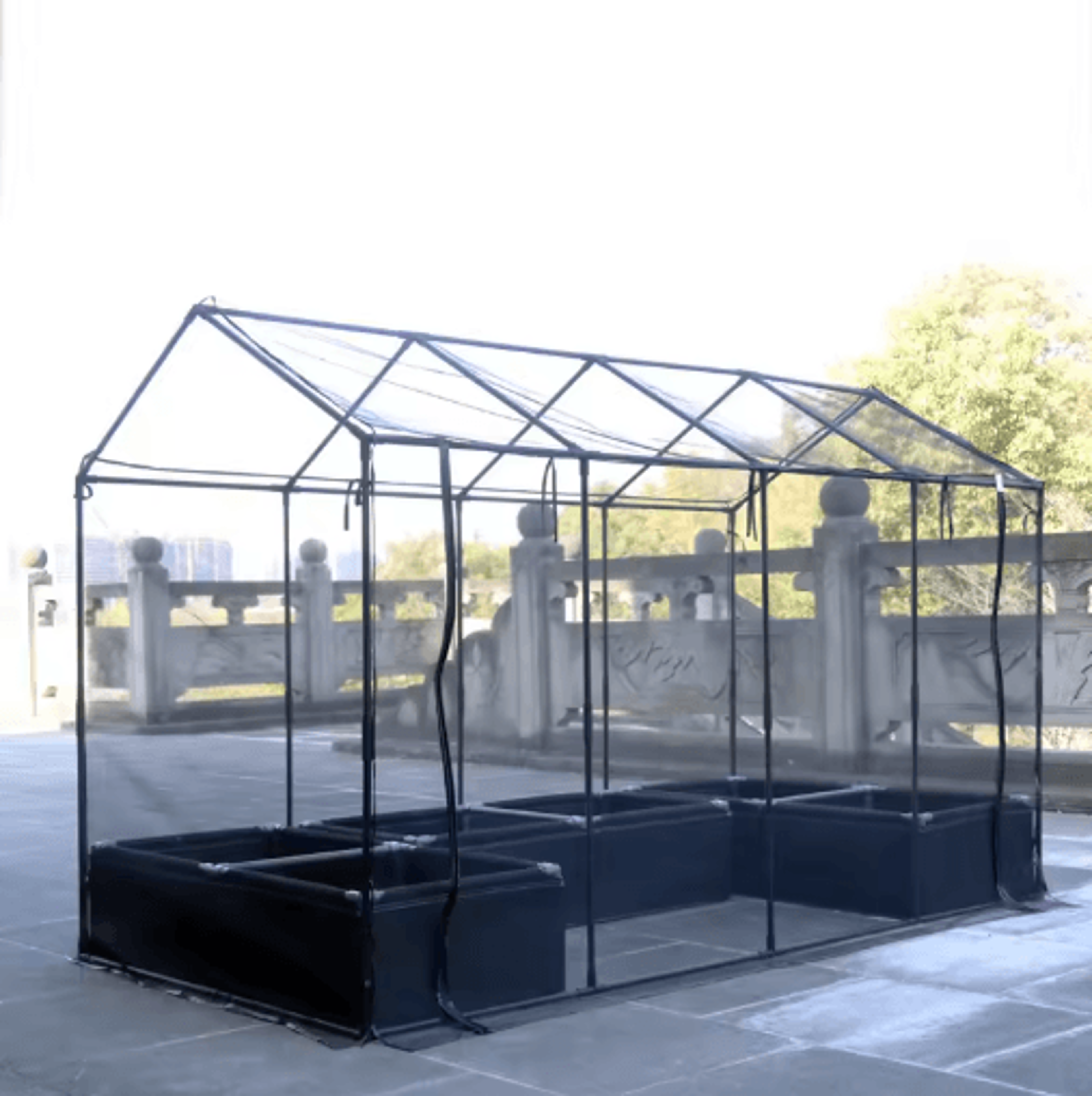 Tower Type Greenhouse Frame Plastic Coated Iron Pipe Support For Shade And Insect Net Plant House 15