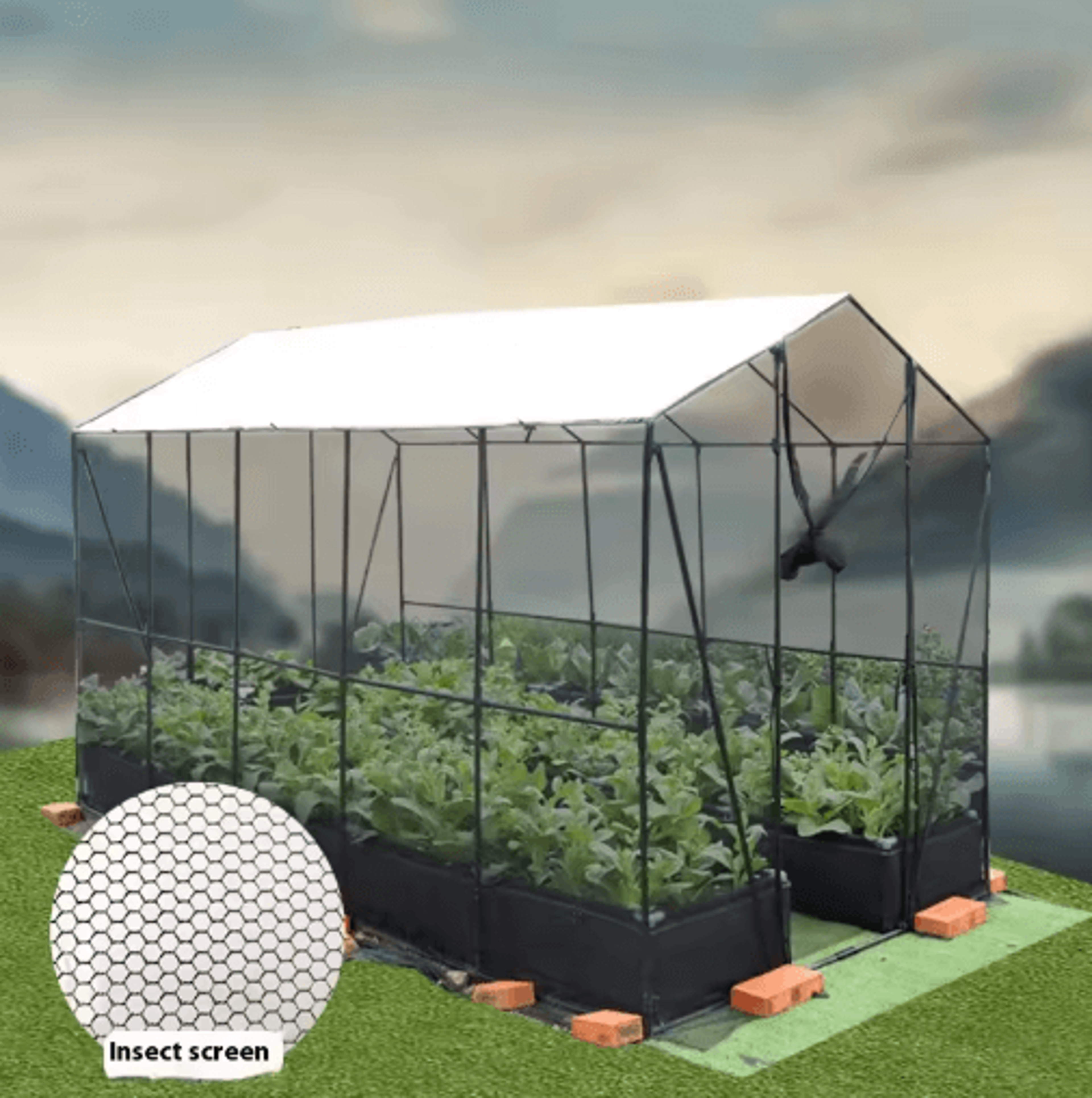 Tower Type Greenhouse Frame Plastic Coated Iron Pipe Support For Shade And Insect Net Plant House 17