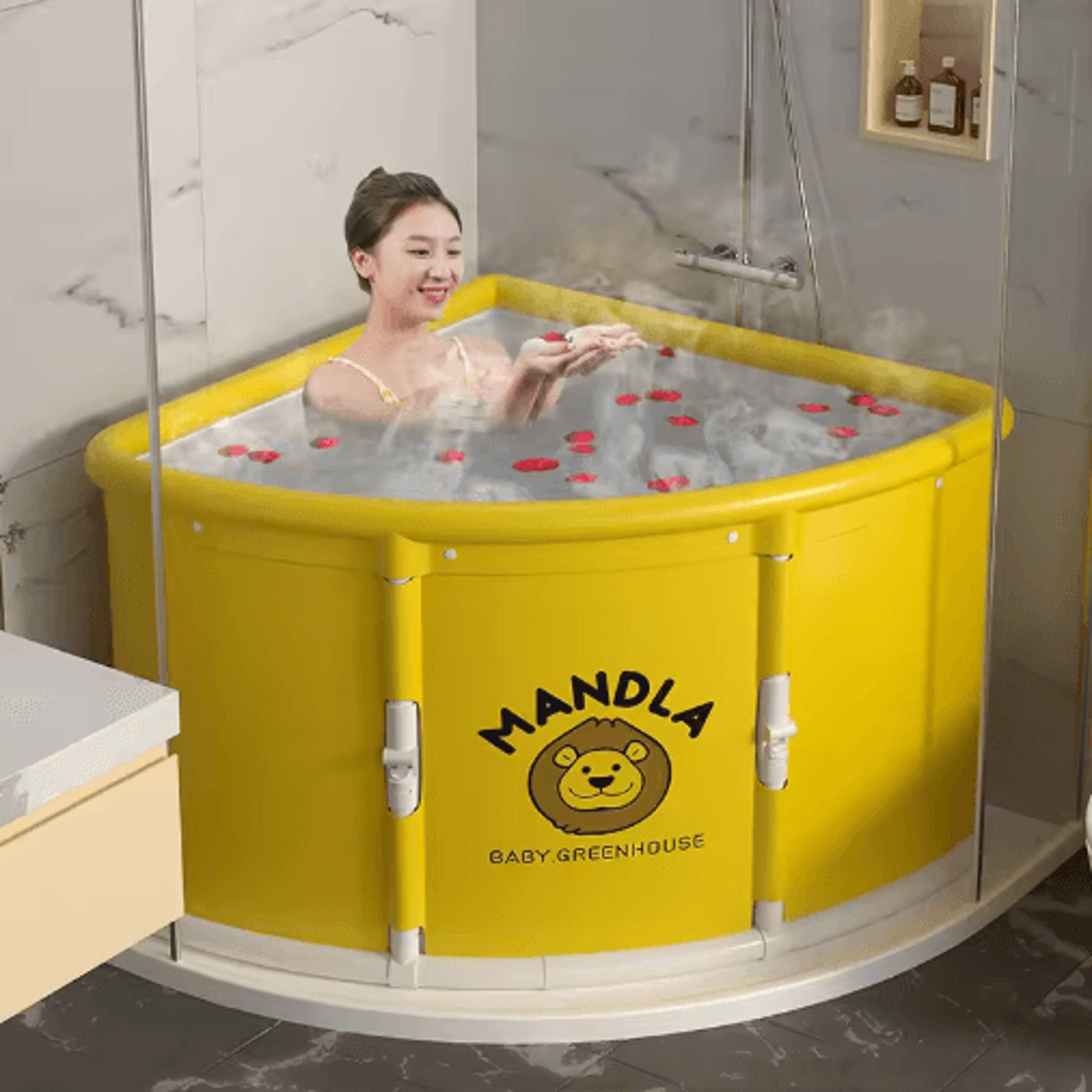 Portable One Second Foldable Bathtub Adult And Children Triangle Bath Bucket Installation Free One  2