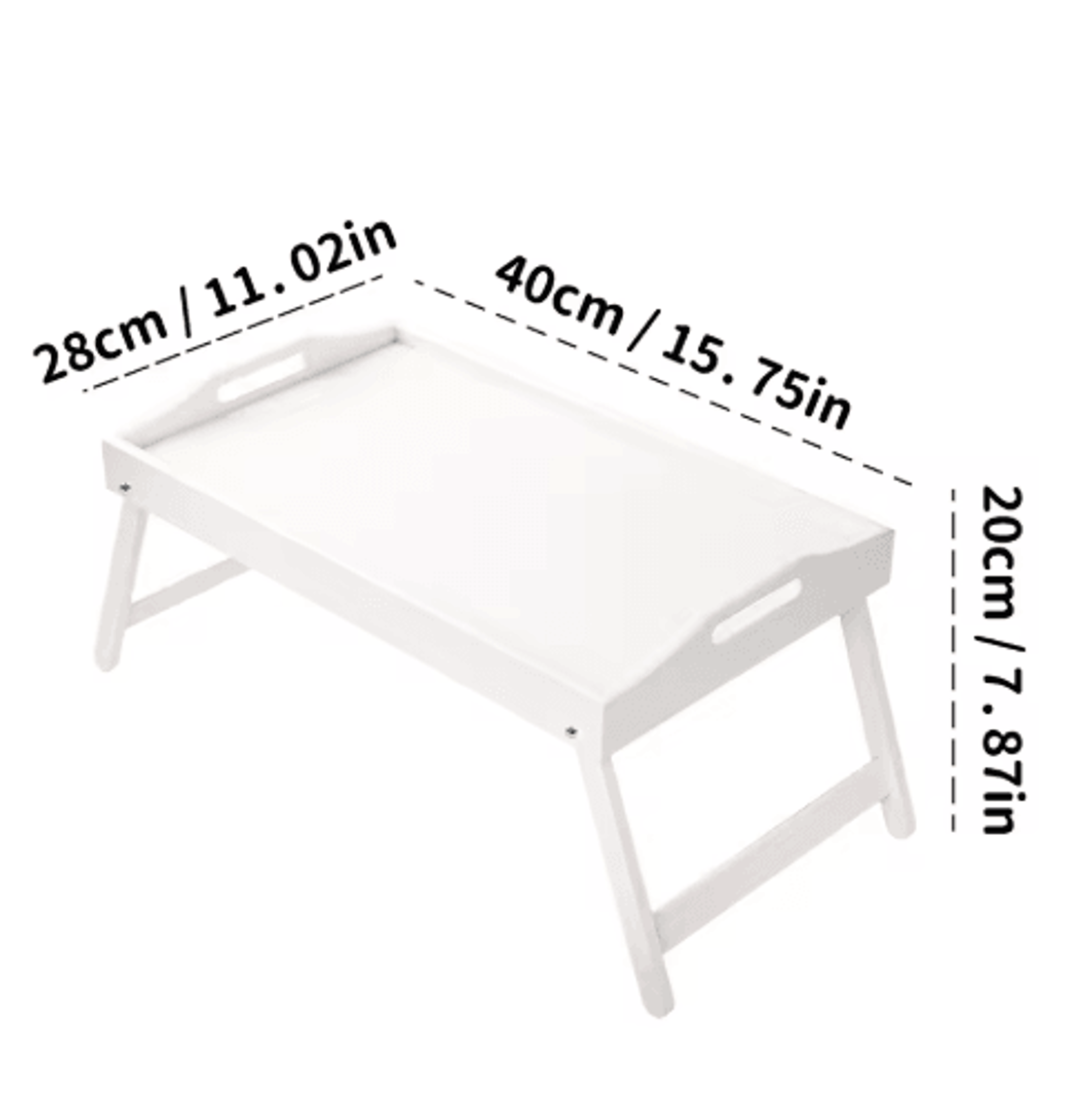 Bamboo Breakfast Bed Tray With Folding Legs Sofa Laptop And Snack Serving Tray Black White 1