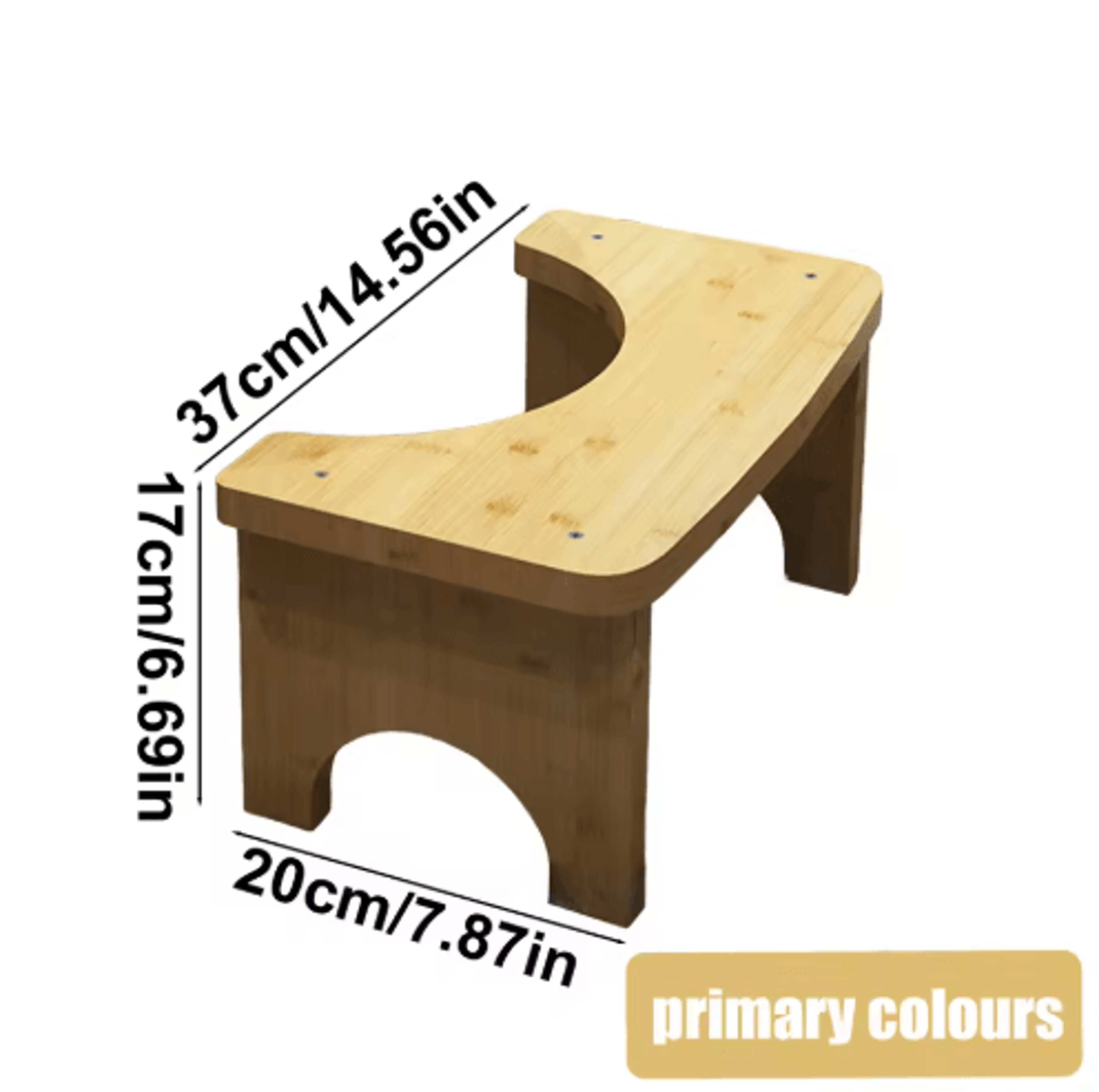 Bamboo Toilet Stool For Adults  Curved Squat Potty Stool Portable Constipation Relief Helper 4