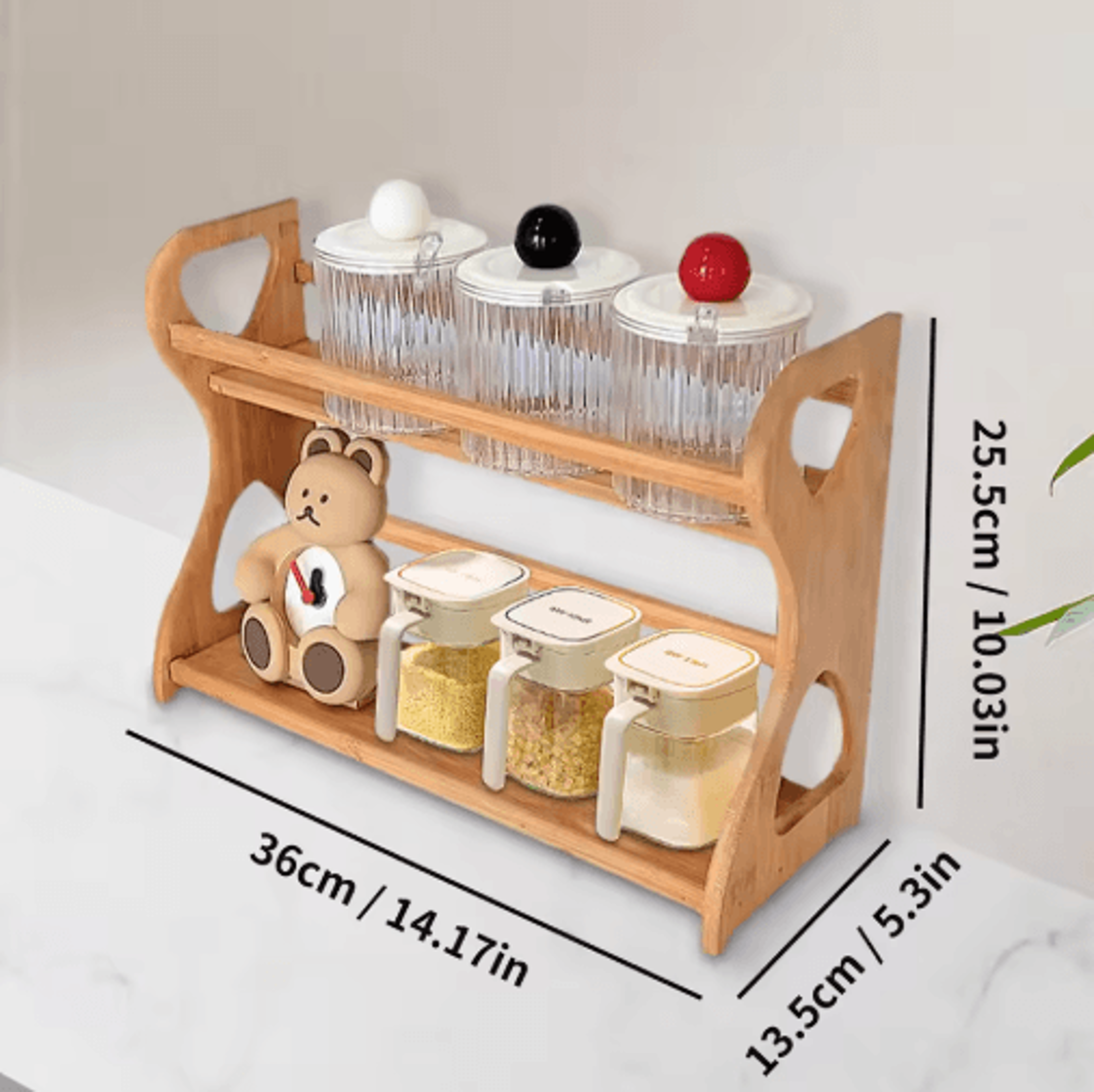 Bamboo Multi Functional Spice Rack And Organizer Kitchen Bathroom And Home Storage 1