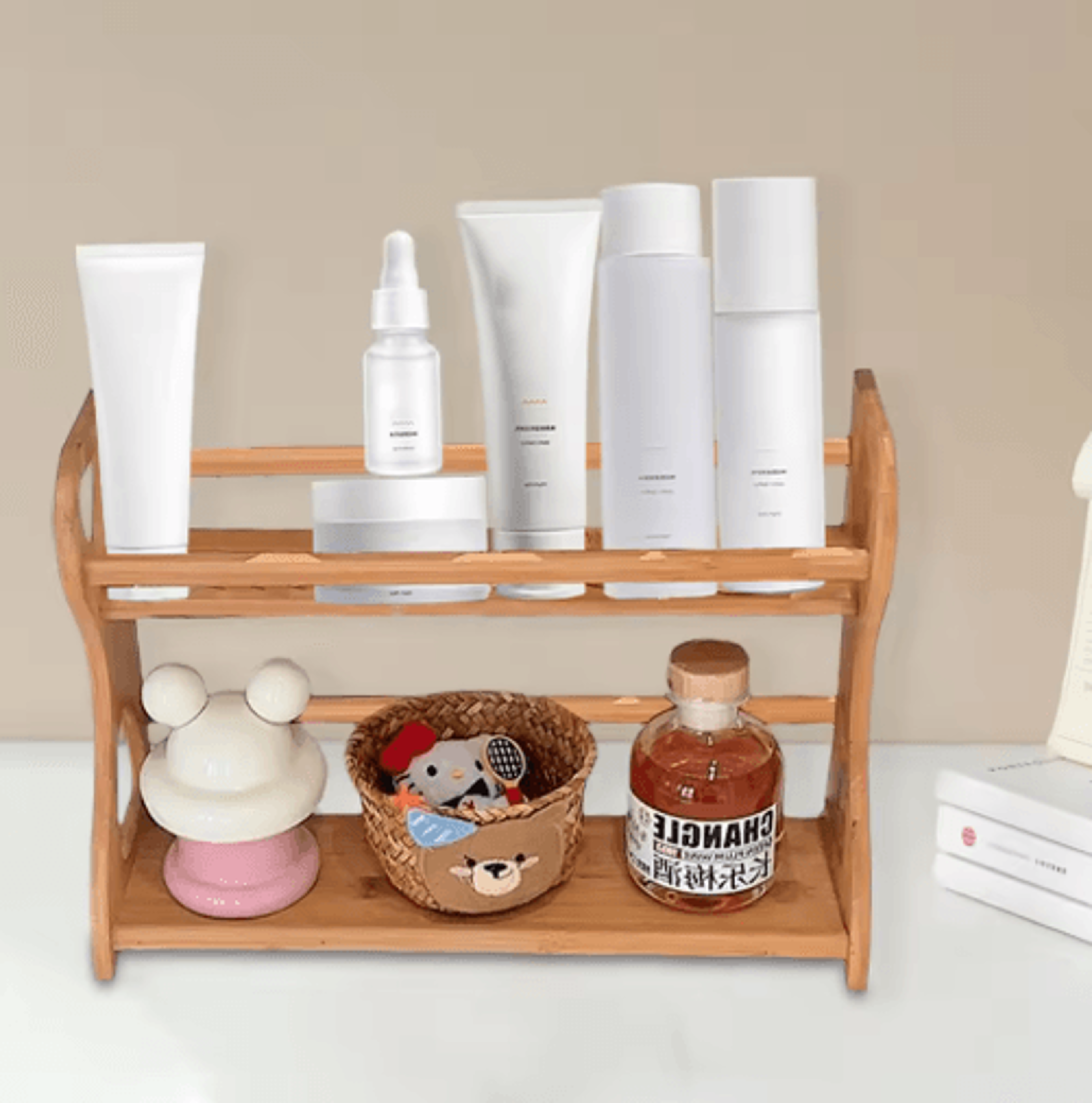 Bamboo Multi Functional Spice Rack And Organizer Kitchen Bathroom And Home Storage 2