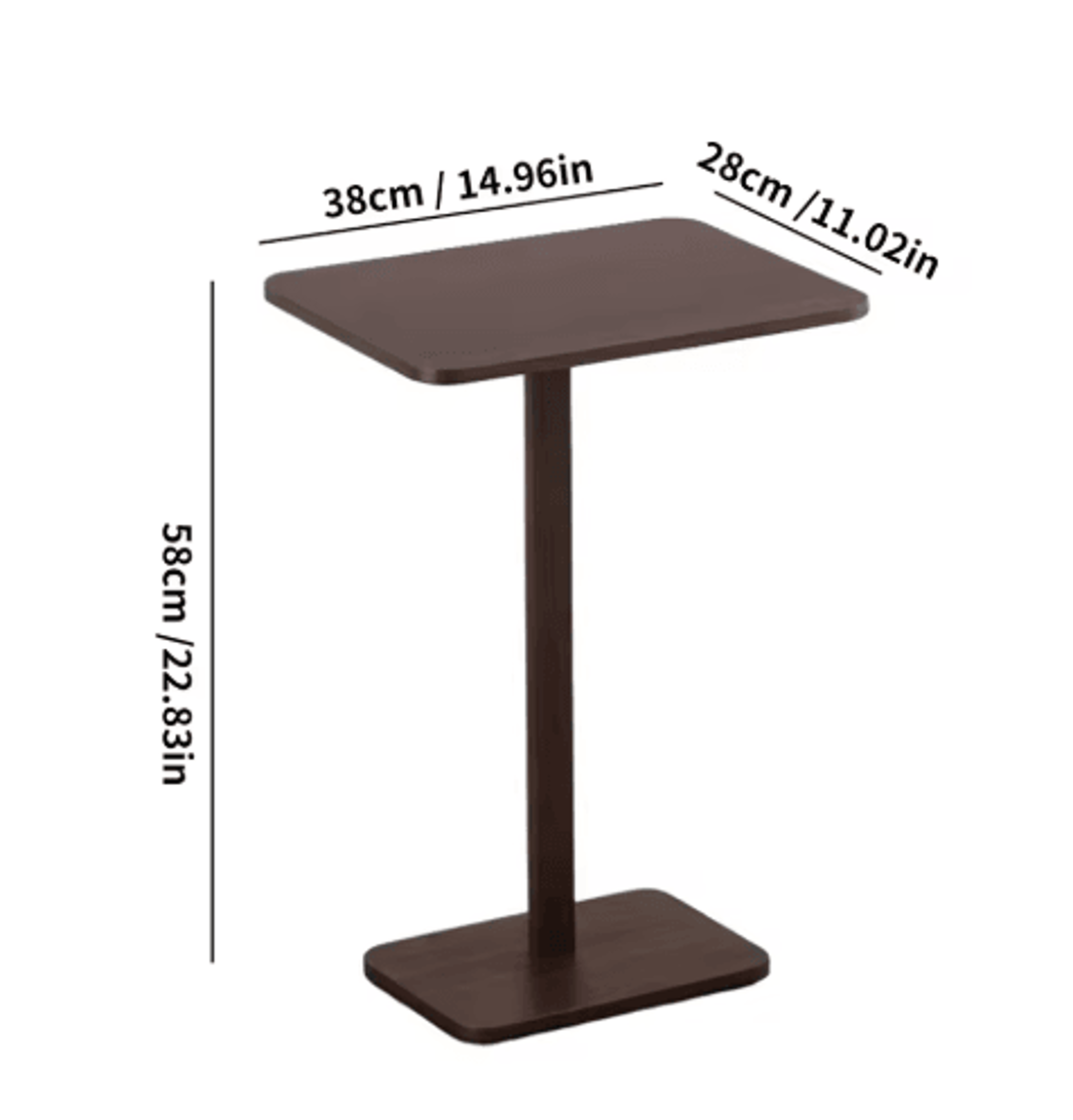 Bamboo C Shape Sofa Side Table Space Saving Armrest Tray And TV Snack Table Rustic Brown 5