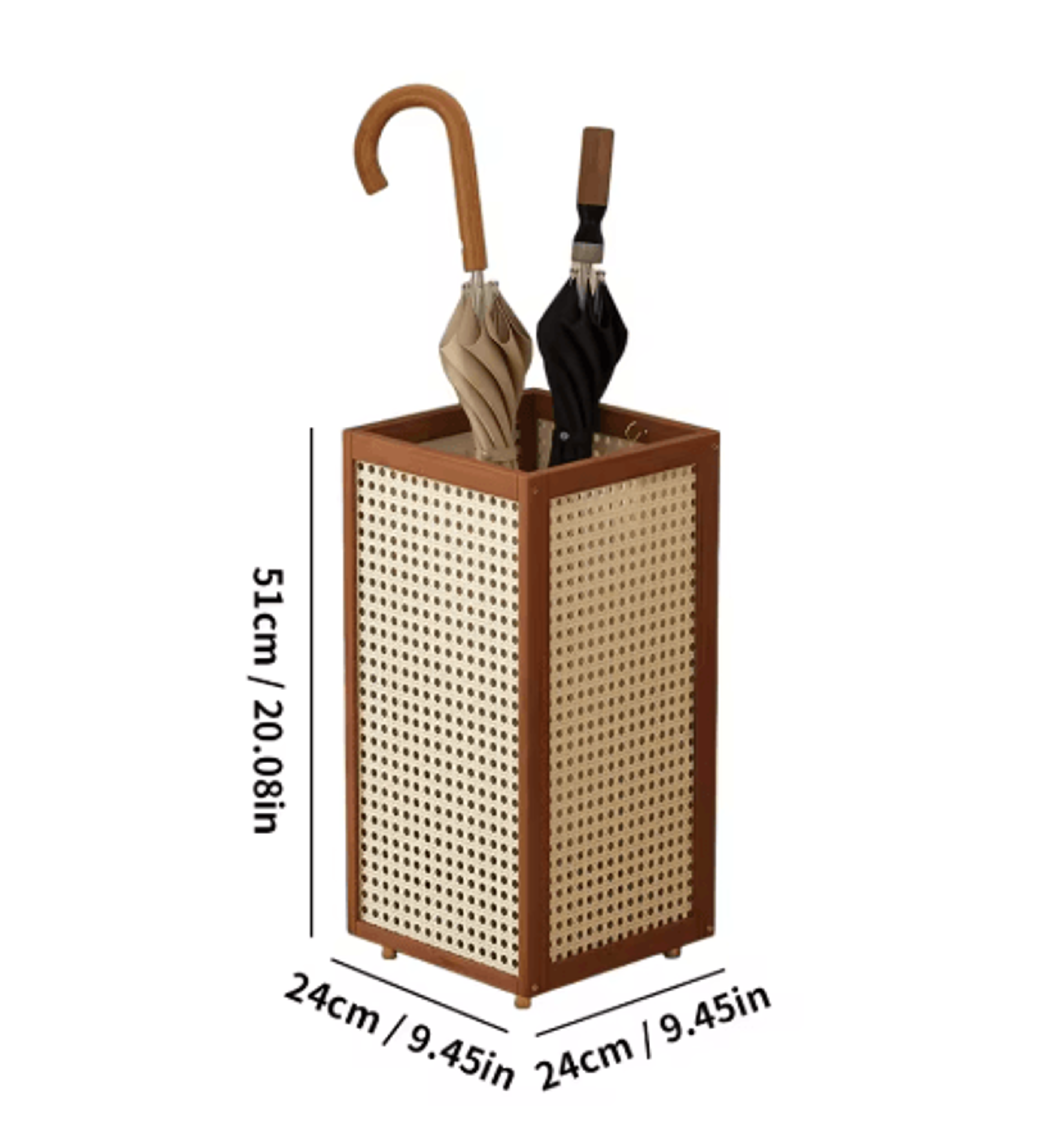 Bamboo Freestanding Umbrella Stand Cane Holder And Decorative Entryway Rack 1
