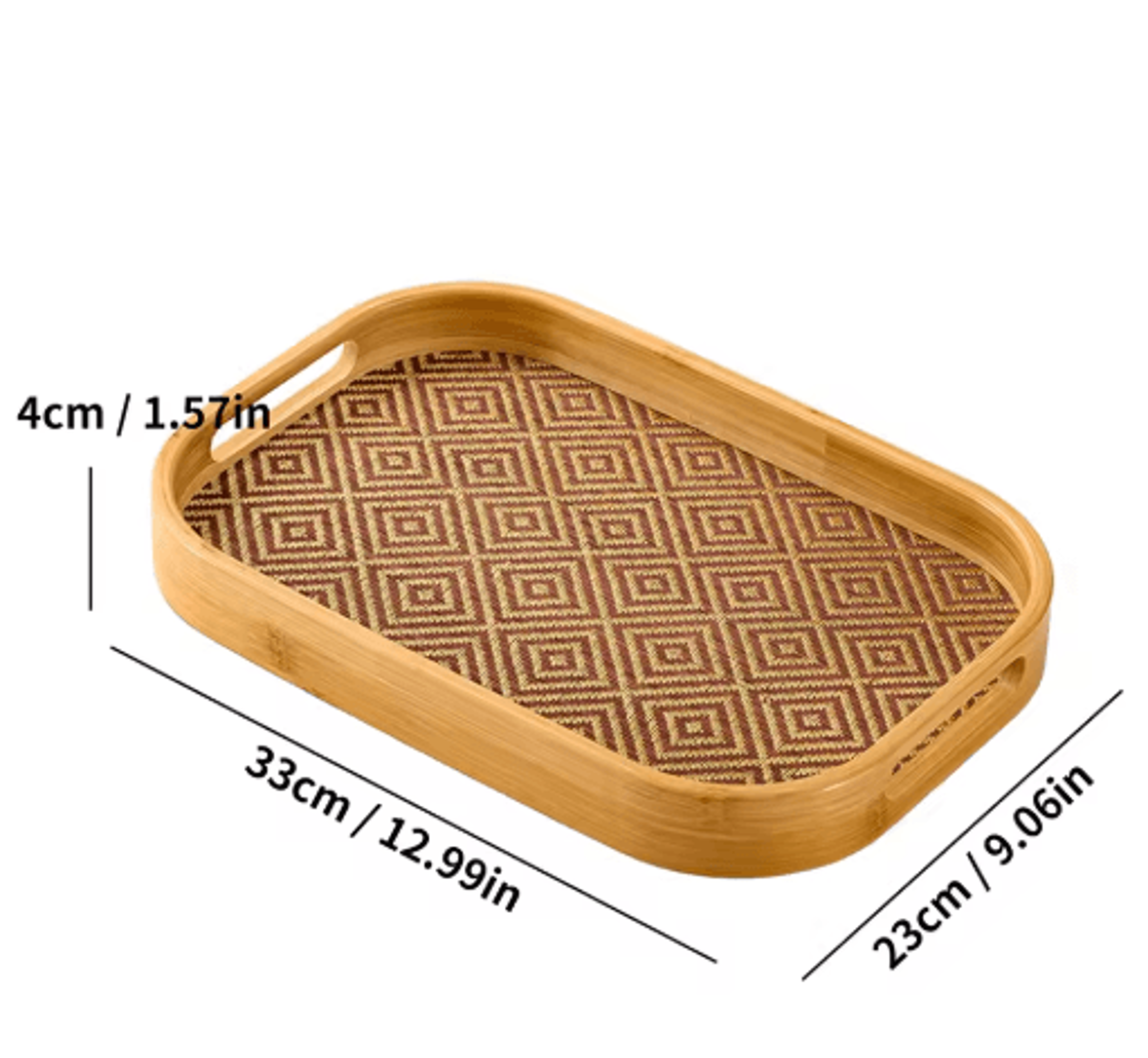 Large Bamboo Serving Tray With Handles Multi Use Home Coffee Table And Outdoor Platter 3