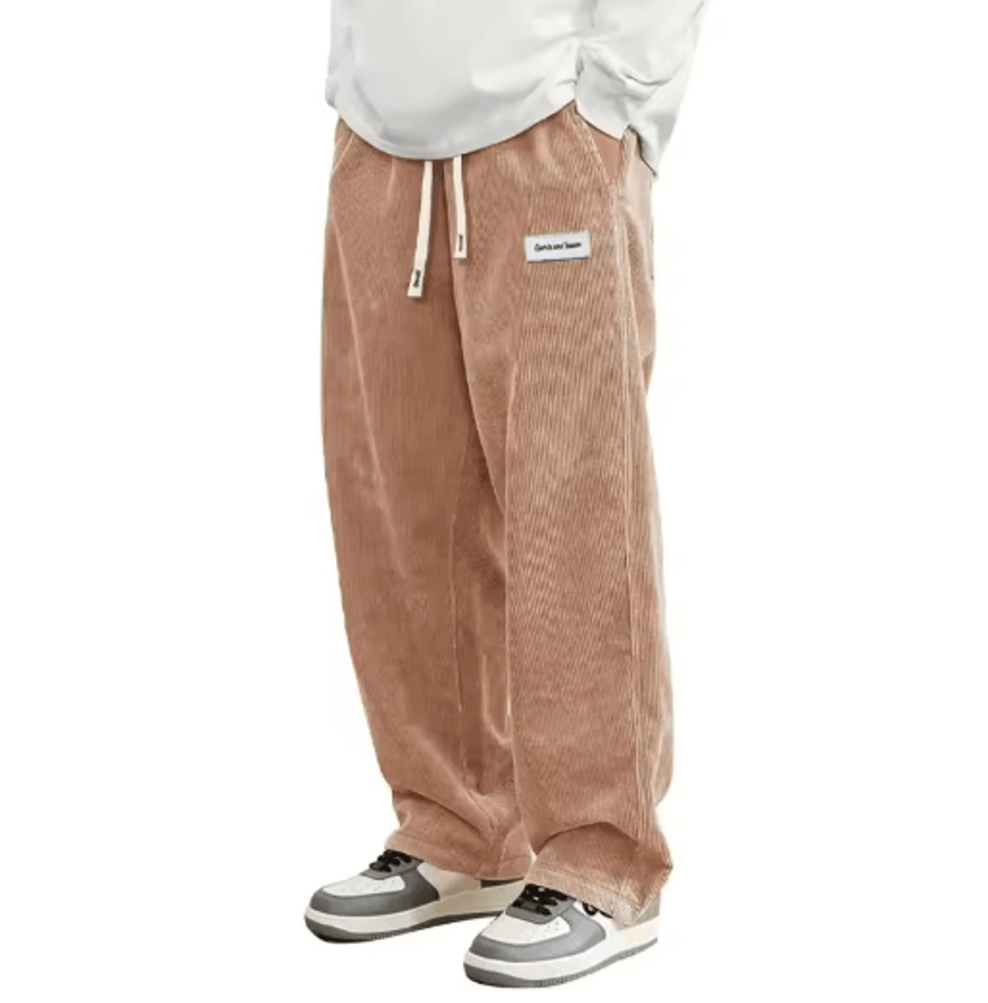 Mens Corduroy Casual Pants Loose Fit Elastic Waist Baggy Streetwear Trousers 6