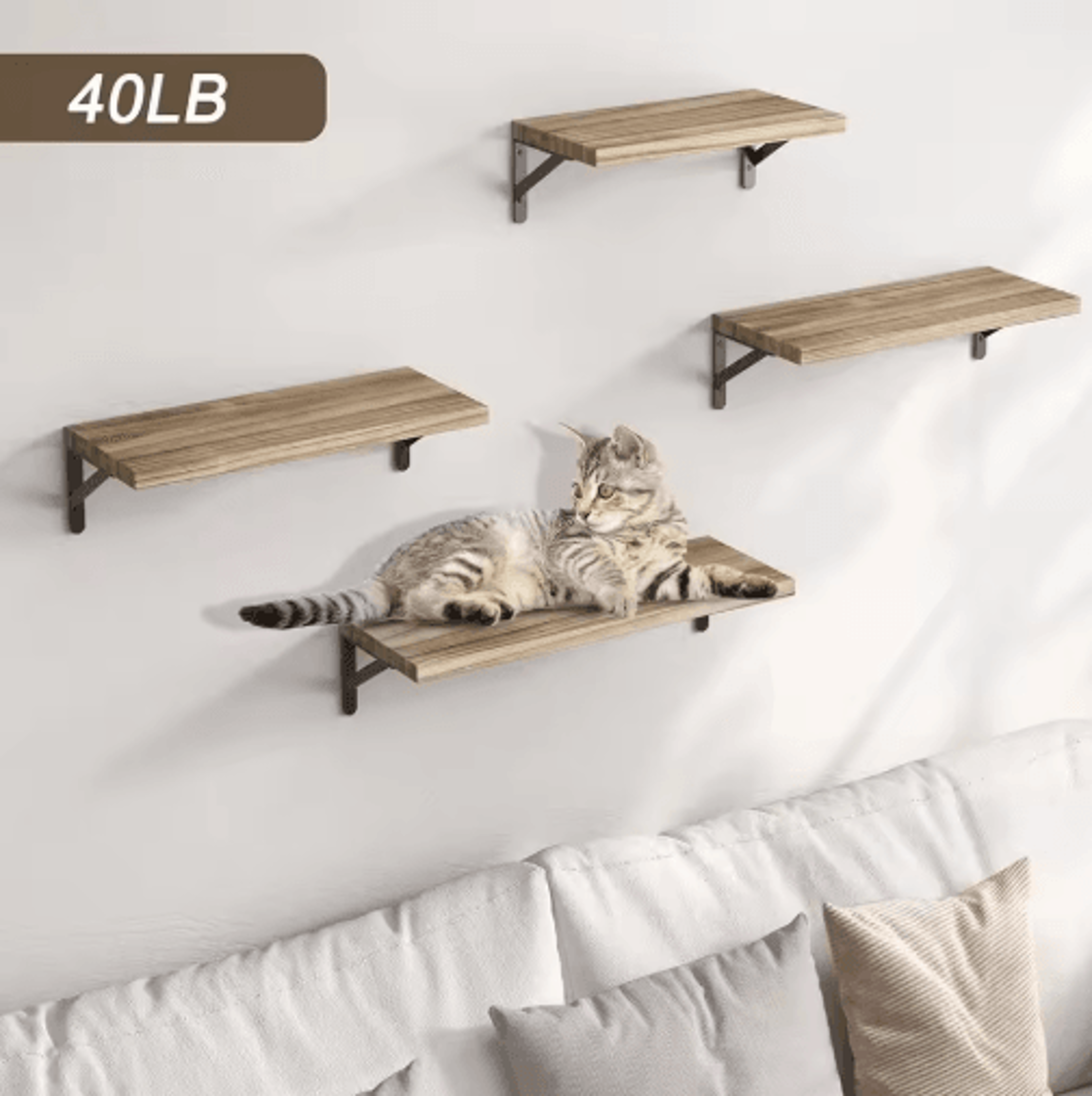 Natural Wood Wall Shelves Wall Mounted Decorative Storage For Home 0