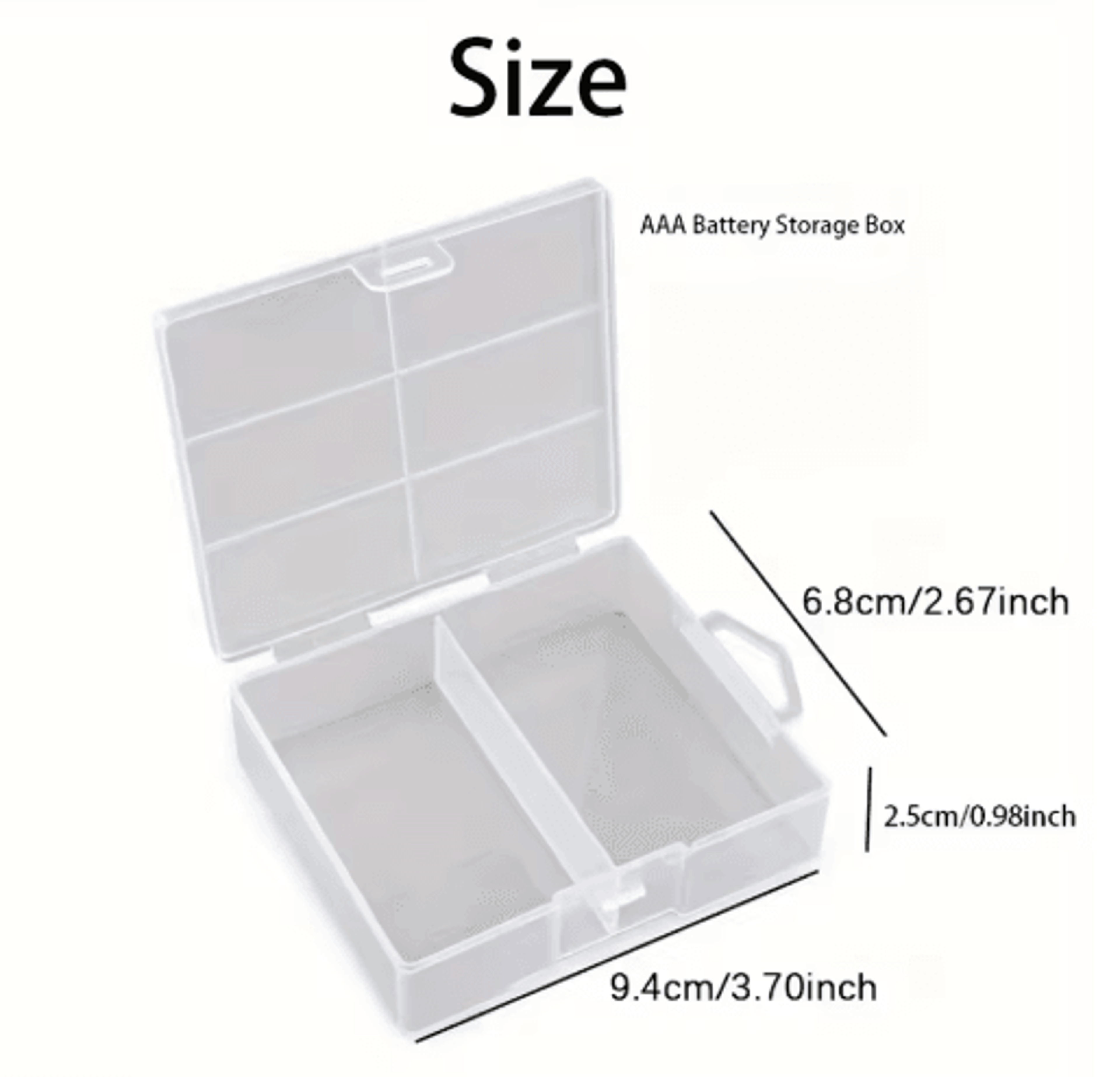 AA And AAA Battery Storage Box Transparent Organizer Holds 24 Batteries 3