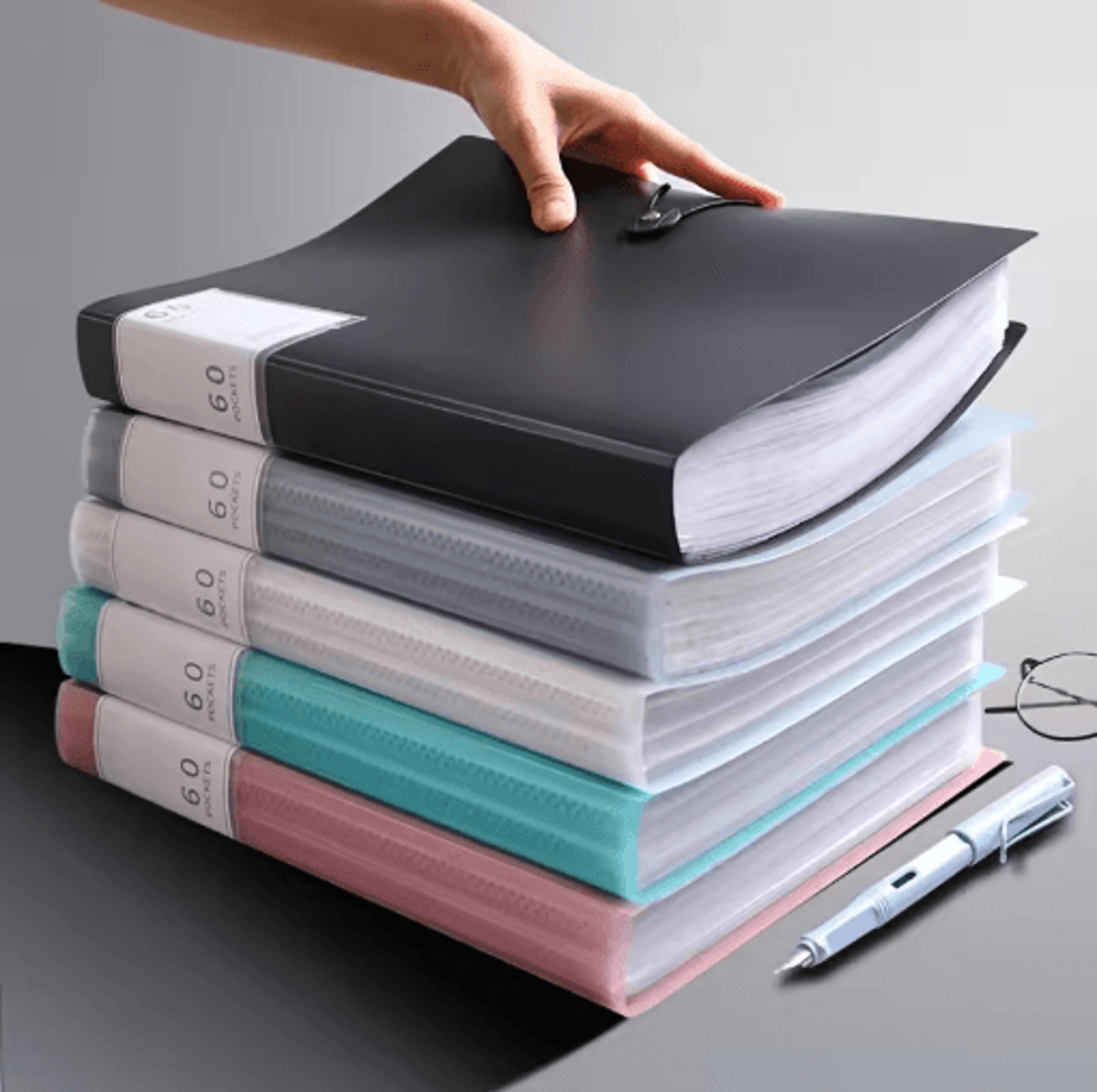 60Pocket A4 File Folder  HighTransparency Waterproof Document Organizer 0