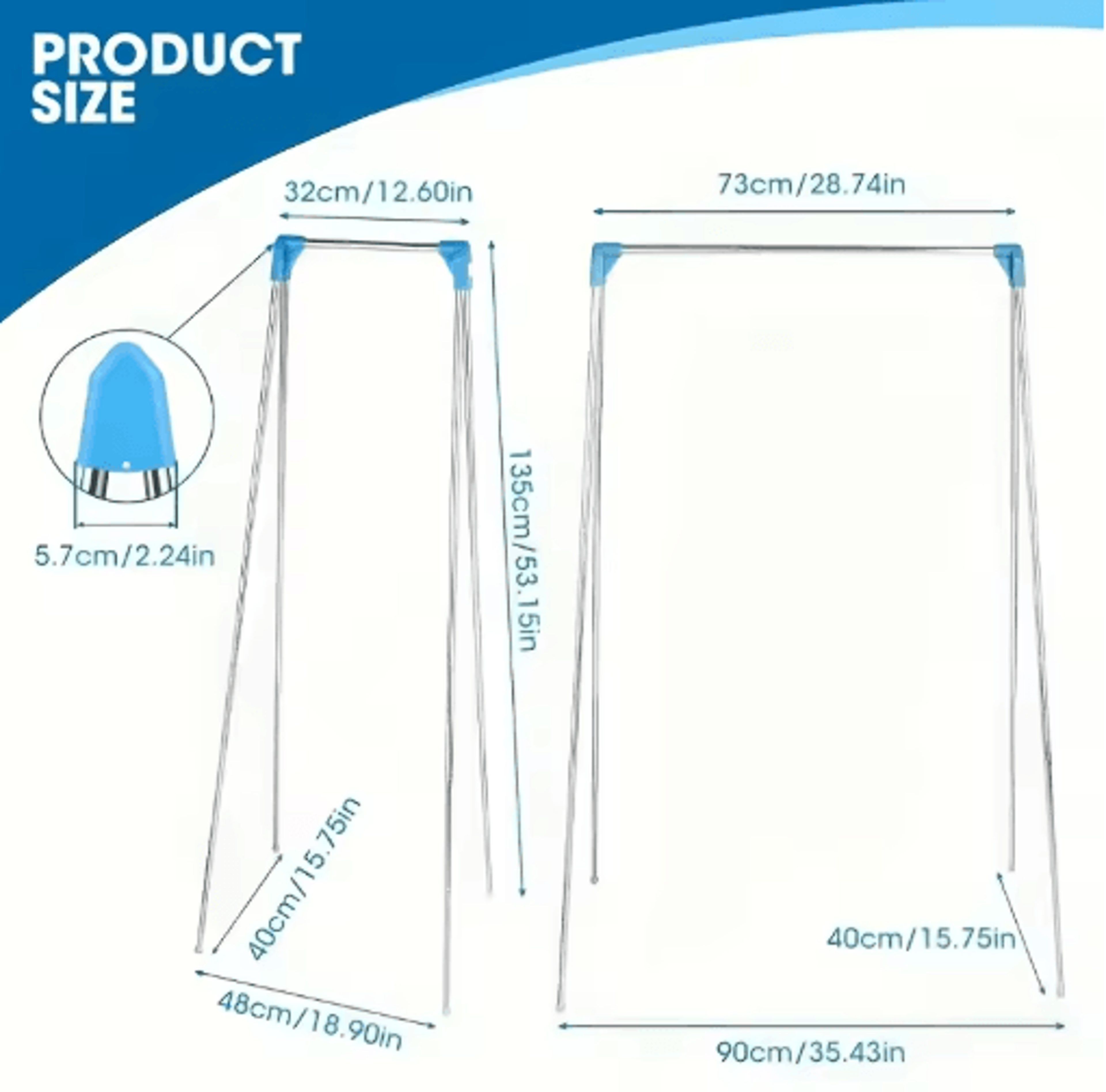 Portable Foldable Clothes Hanger Rack Extendable Metal Drying Rack For Home Travel And Camping 7