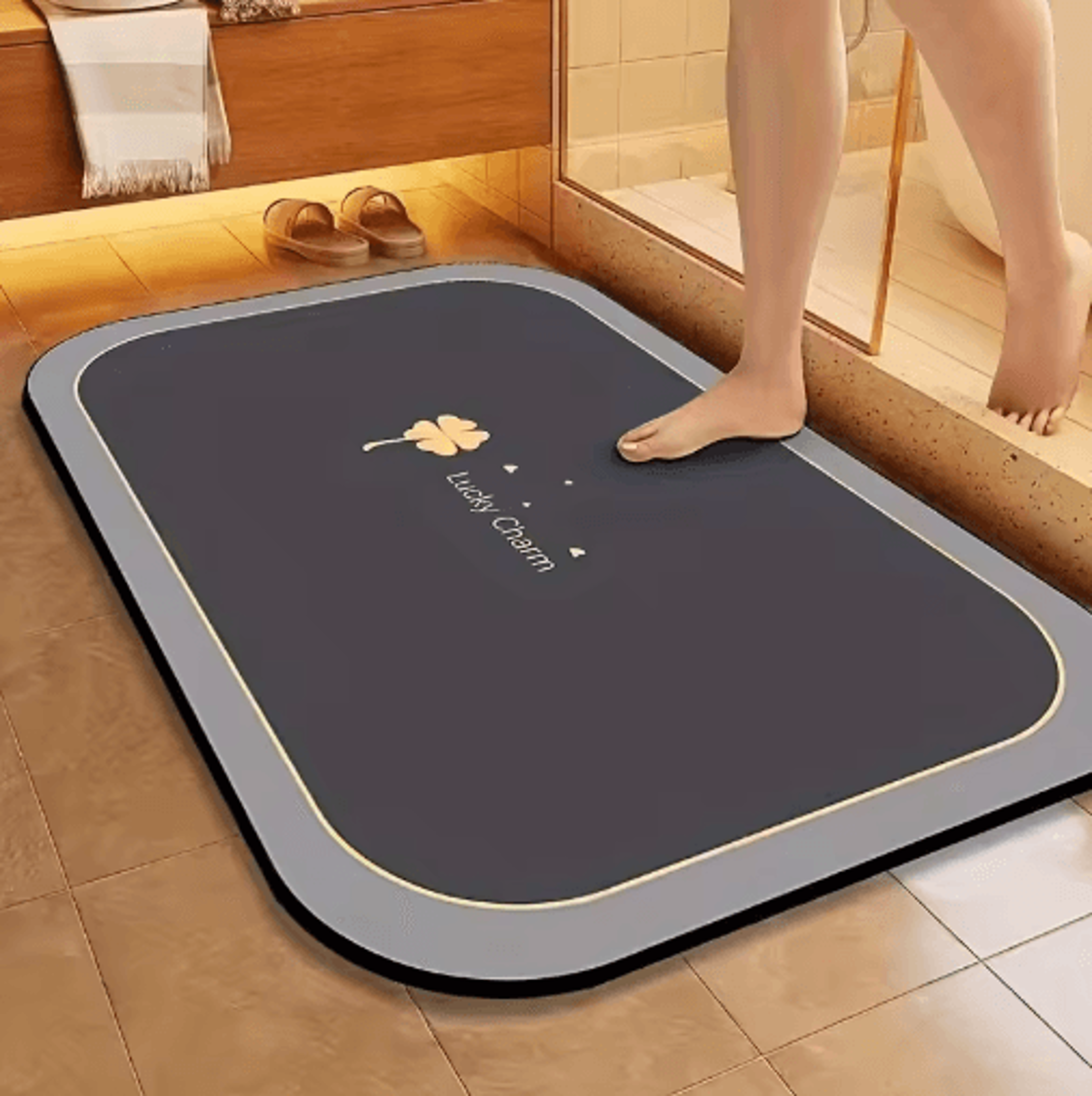 Super Absorbent Diatomite Bath Mat Quick Dry Non Slip Floor Mat 6